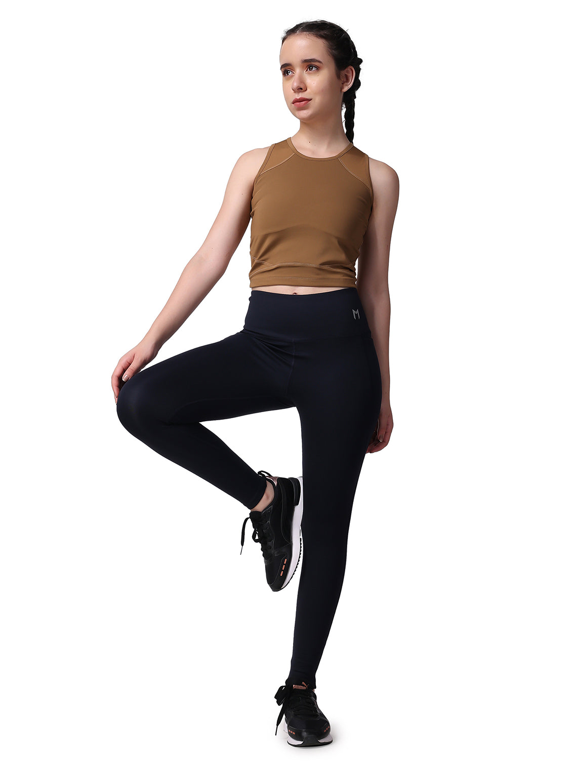 Dark Blue Plain Leggings – High Waist, Ultra Stretch, Sweat Proof
