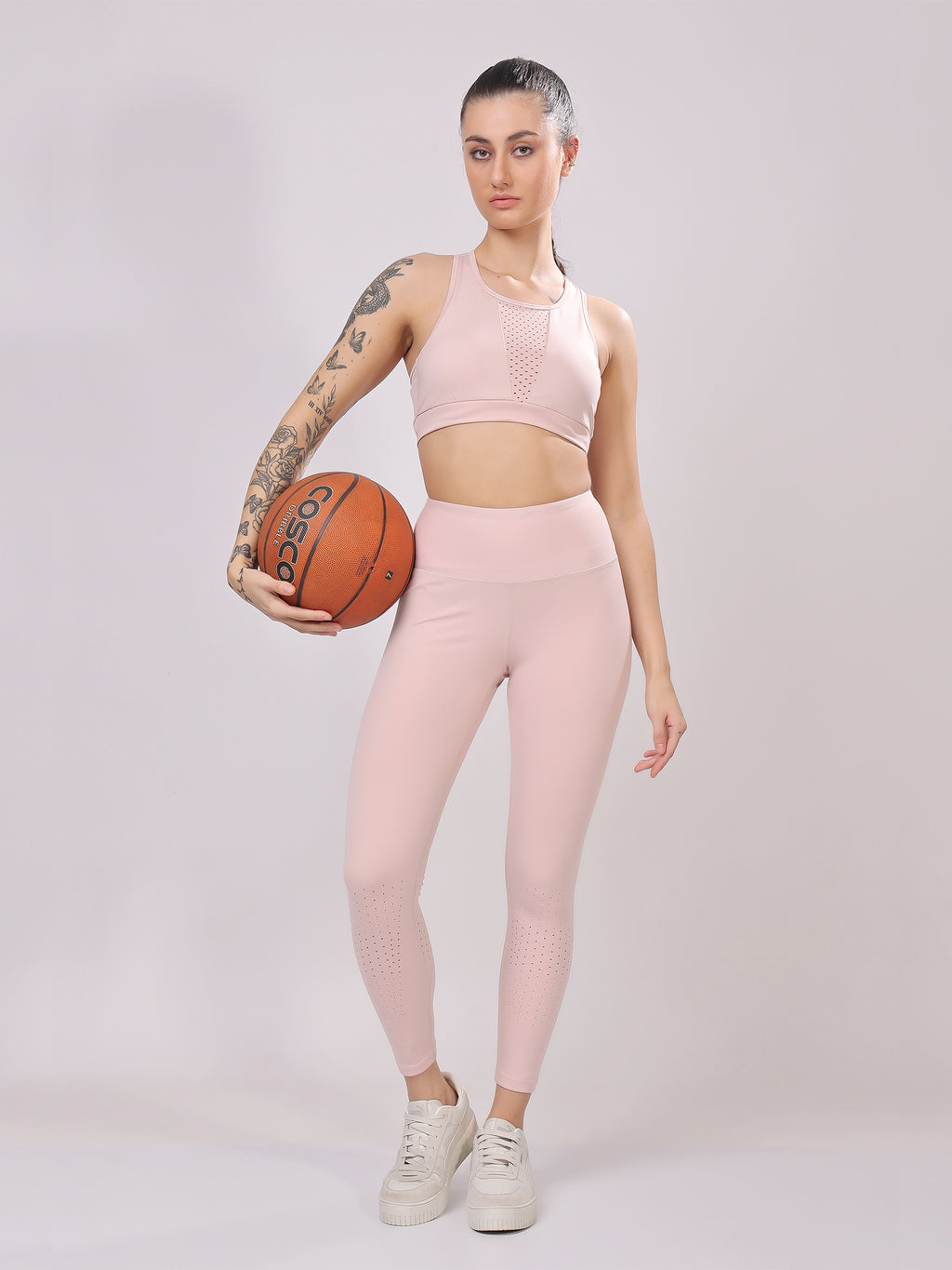 Laser Nude Pink Leggings – Soft Stretch, Sleek Fit, All-Day Comfort