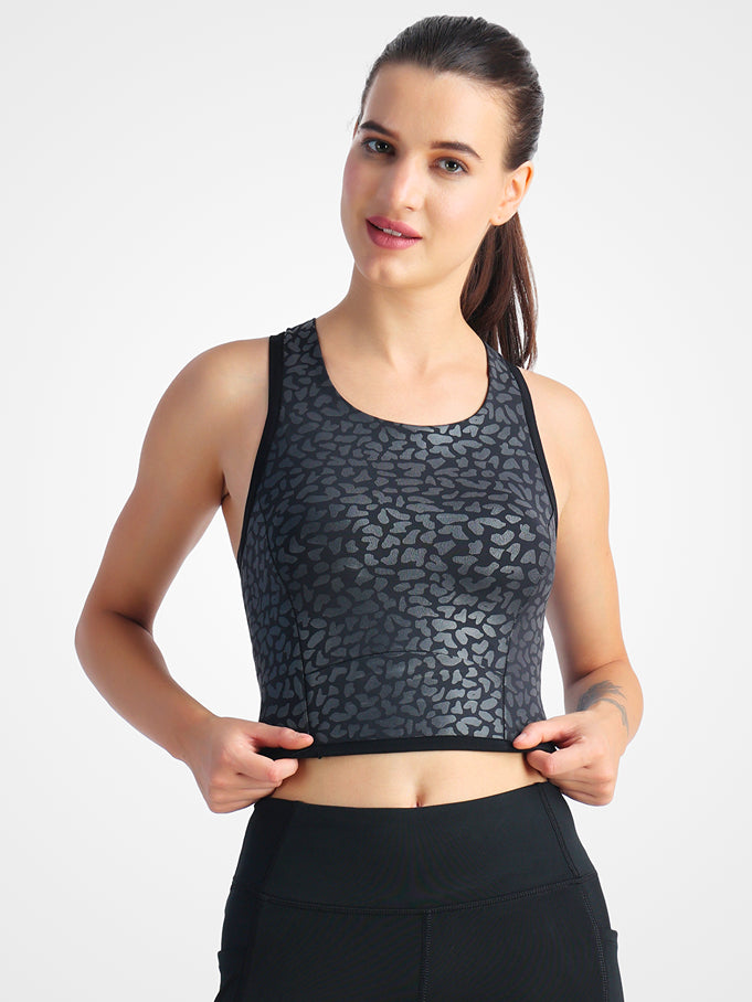 Black Glossy Bra Top