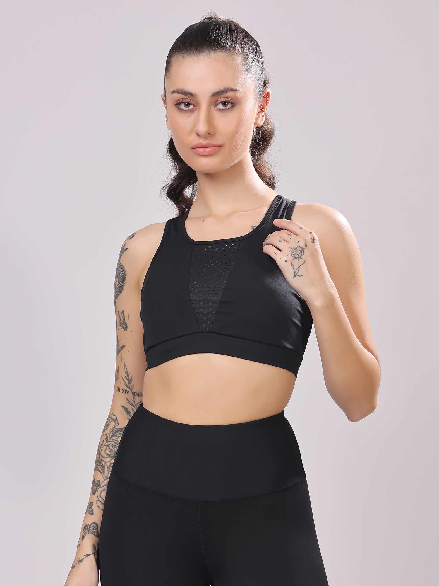 Premium Laser Black Sports Bra