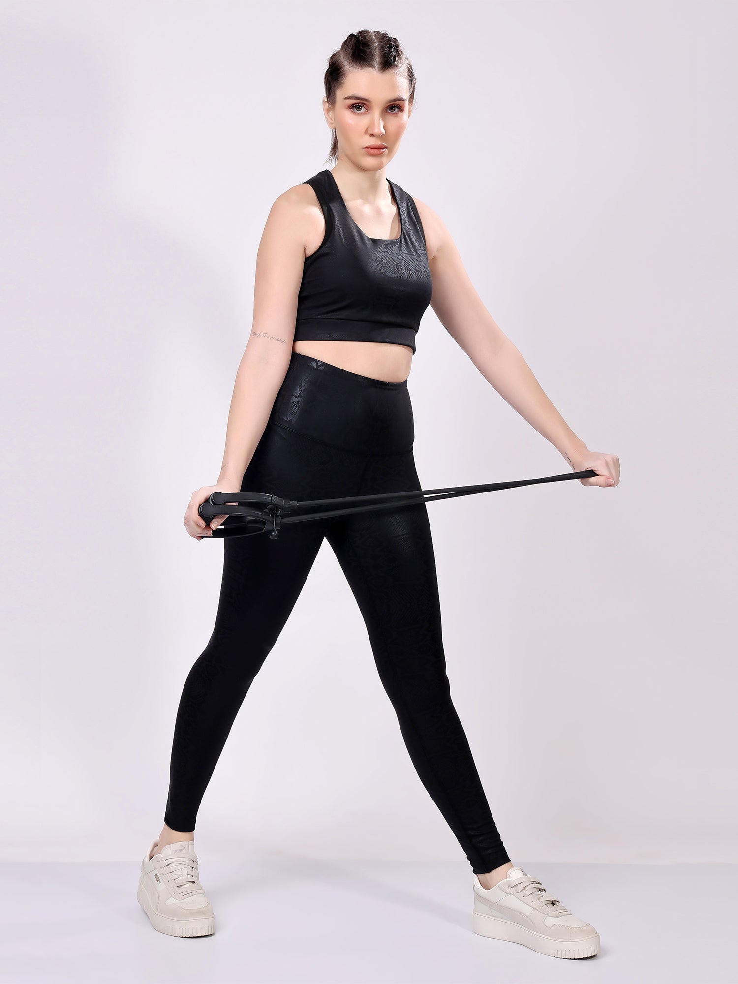 Black Snake Skin Leggings – Stylish Design, Moisture Wicking, Flexible Fit