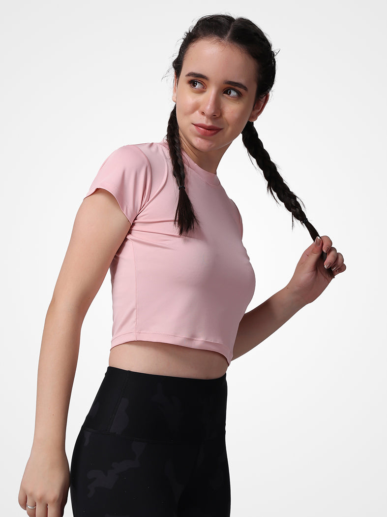 Stretch & Crop Navajo Pink Top