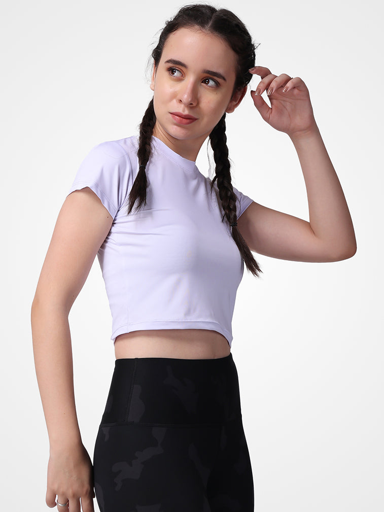Stretch & Crop Lavender Top