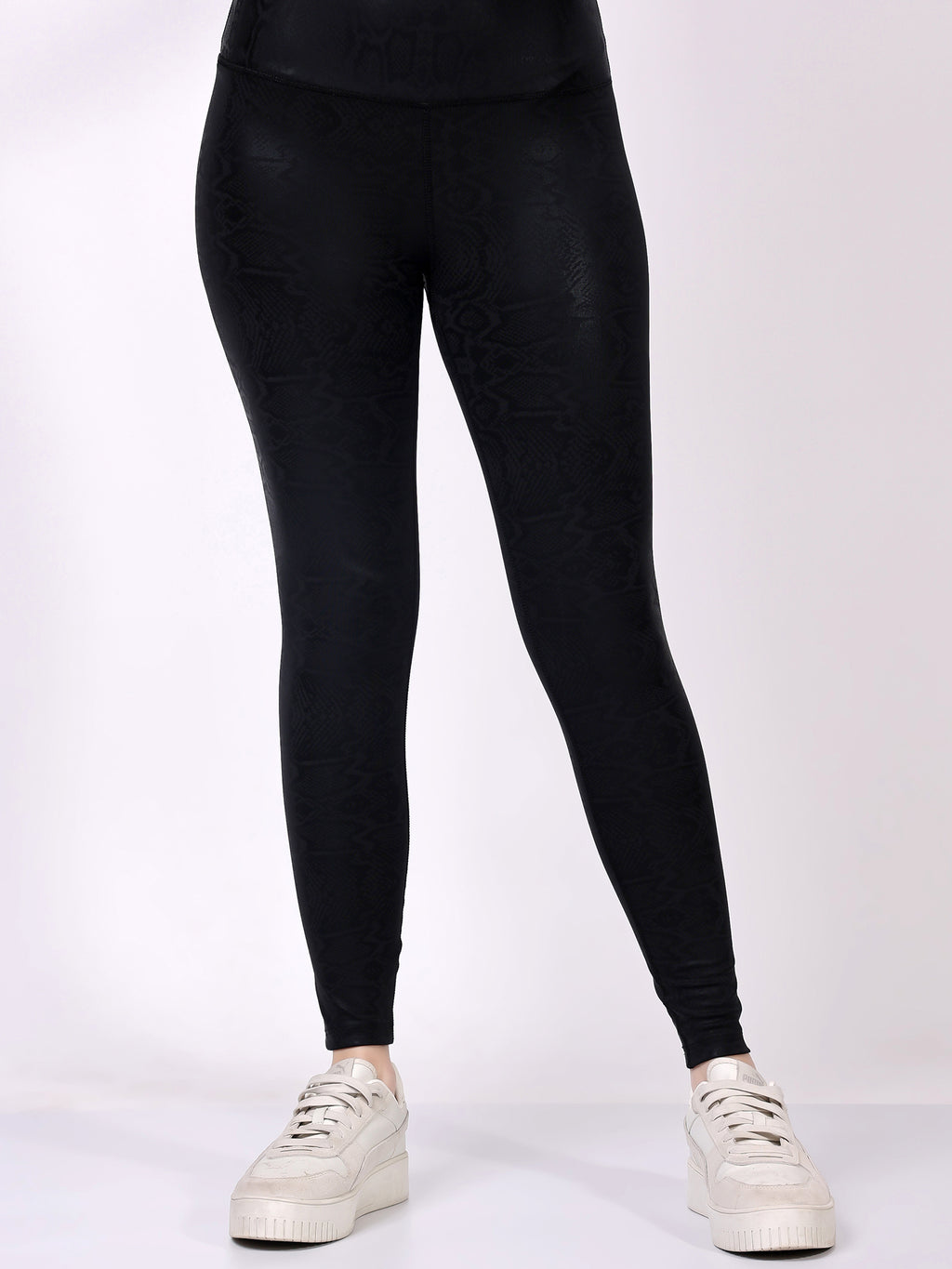 Black Snake Skin Leggings – Stylish Design, Moisture Wicking, Flexible Fit