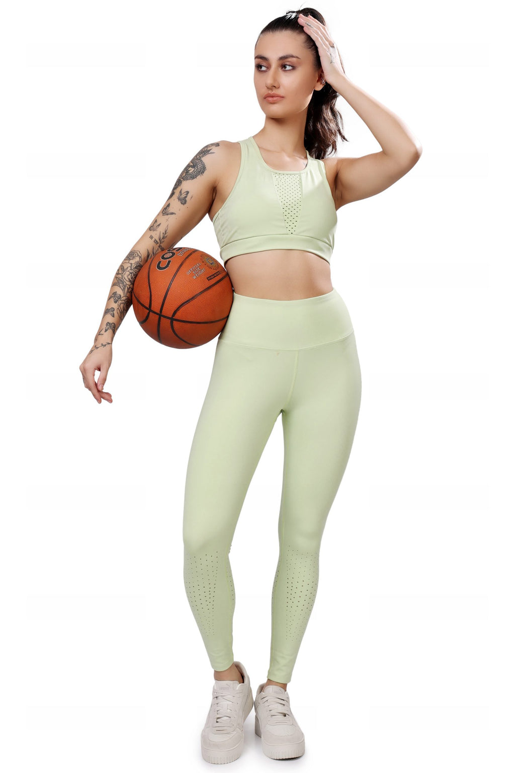 Premium Laser Elaichi Green Sports Bra