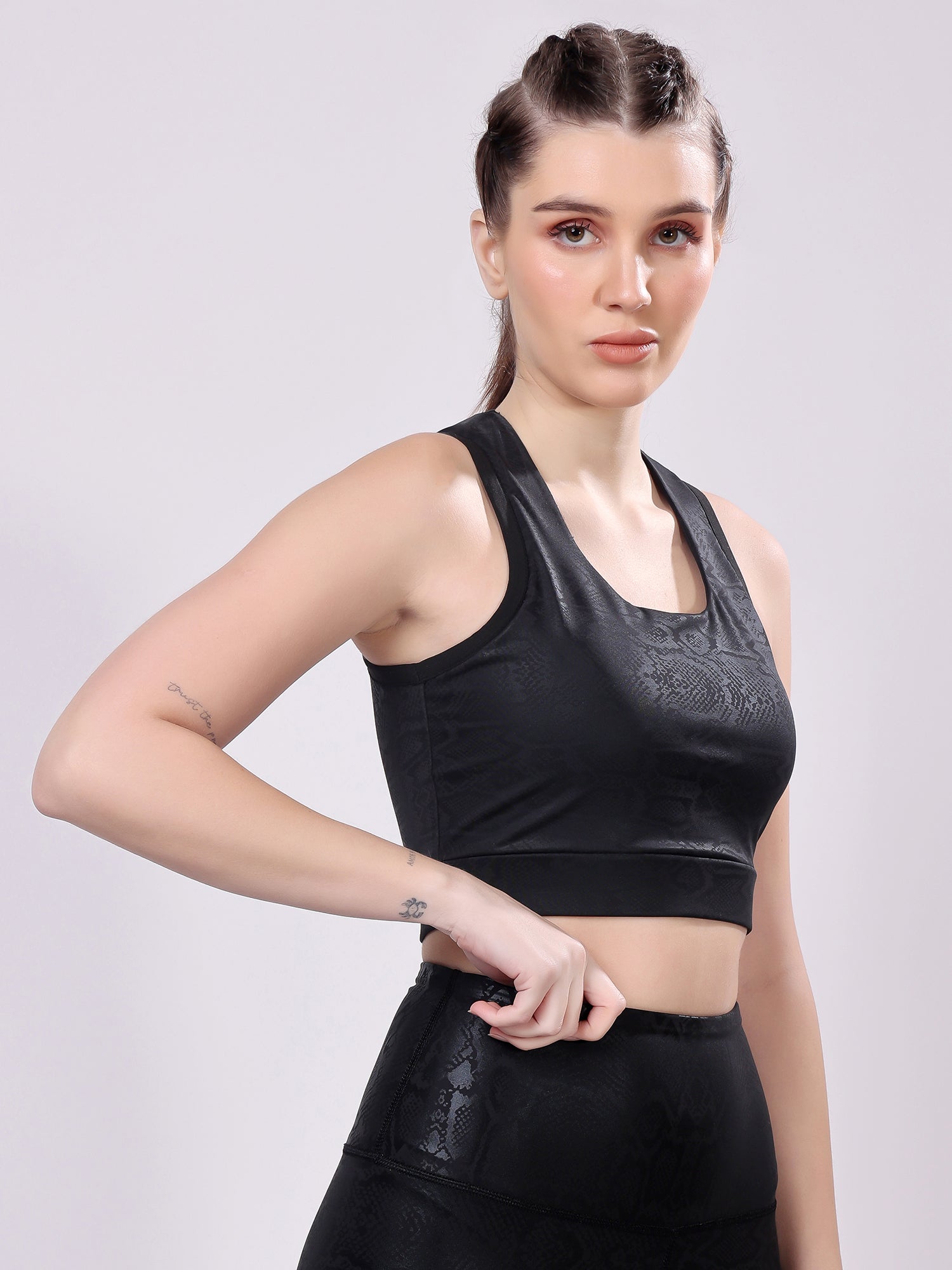 Black Snake Skin Sports Bra