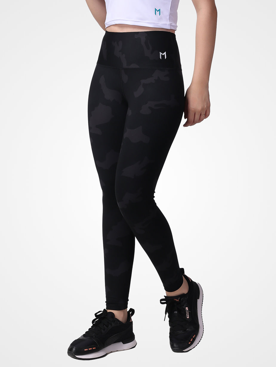 Black Camouflage Leggings – Sweat Proof, Sleek Look, All-Day Comfort