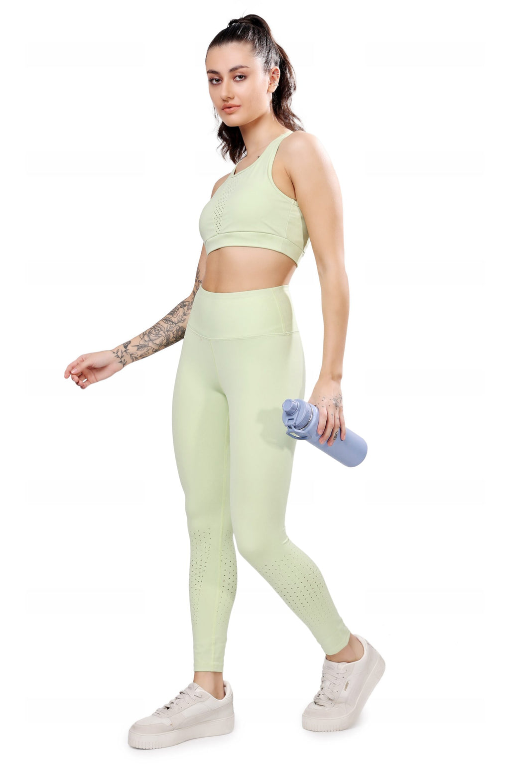 Laser Elaichi Green Leggings – Soft Stretch, Fresh Look, All-Day Comfort