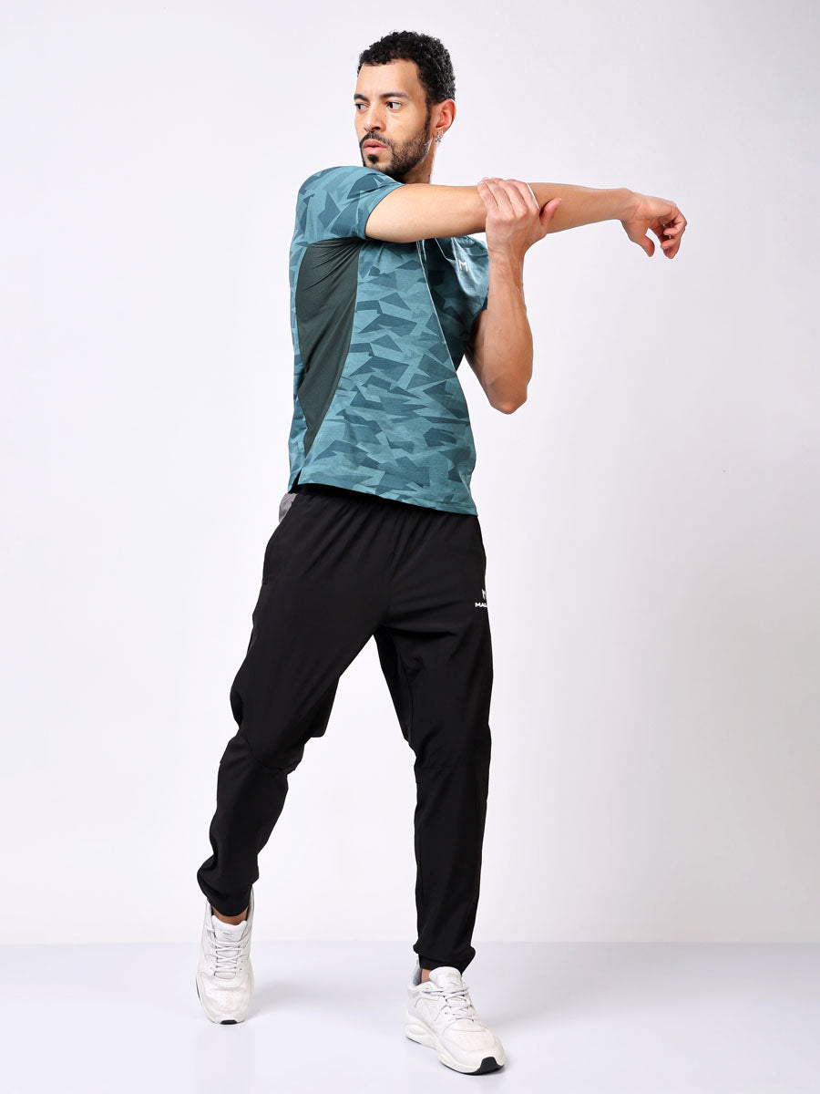 Men’s Teal Printed T-Shirt – Quick-Dry, Ultra-Soft, Effortless Fit