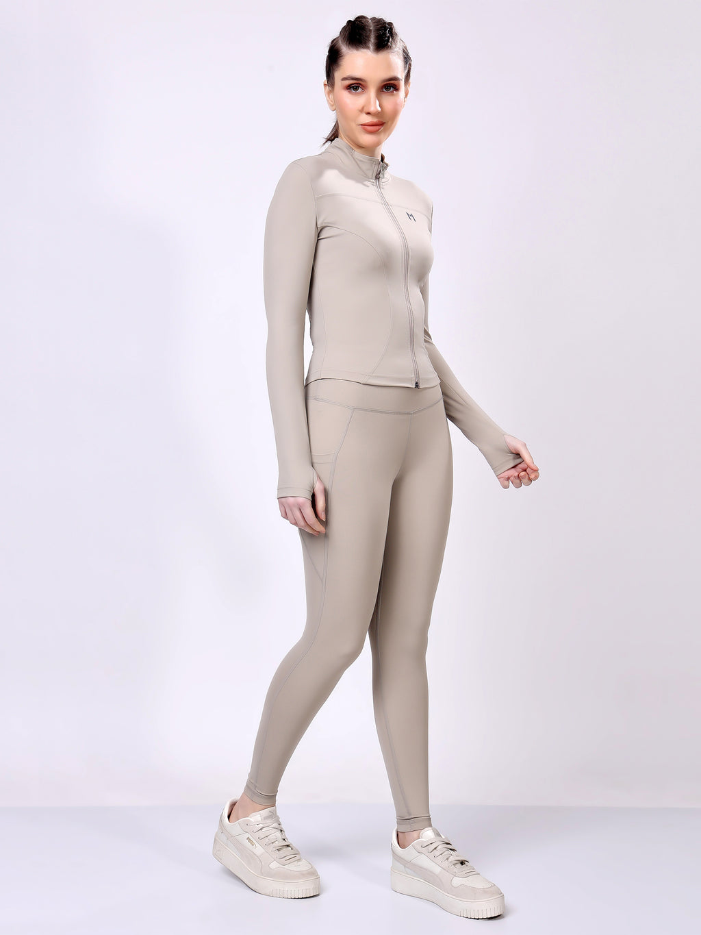 Power Pair Sandstone Co-Ord Set – Stretchable, Modern Fit, Supportive Waistband