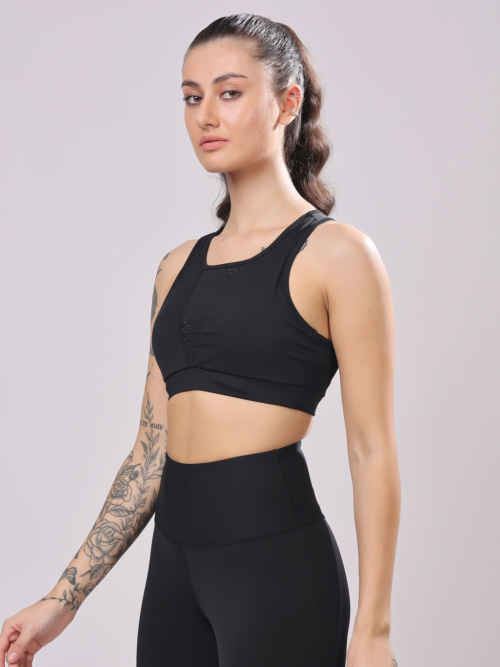 Premium Laser Black Sports Bra