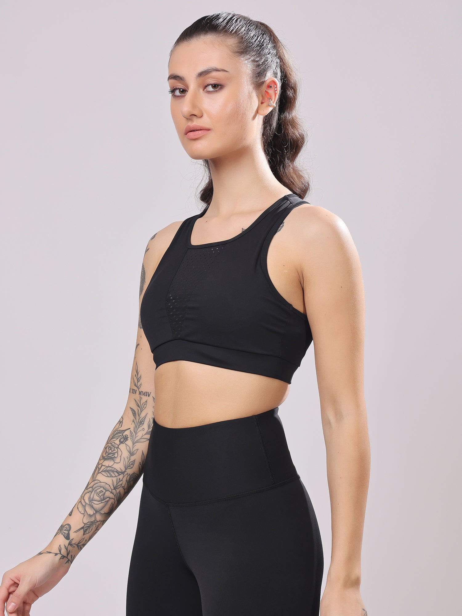 Premium Laser Black Sports Bra