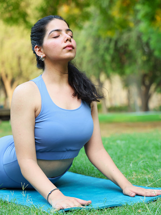 FitFushion Cornflower Short Co-ord Set – Stretchable, Supportive Fit, All-Day Comfort