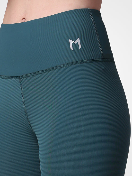 Pine Green Structured Leggings – High Waist, Moisture Wicking, Sleek Design