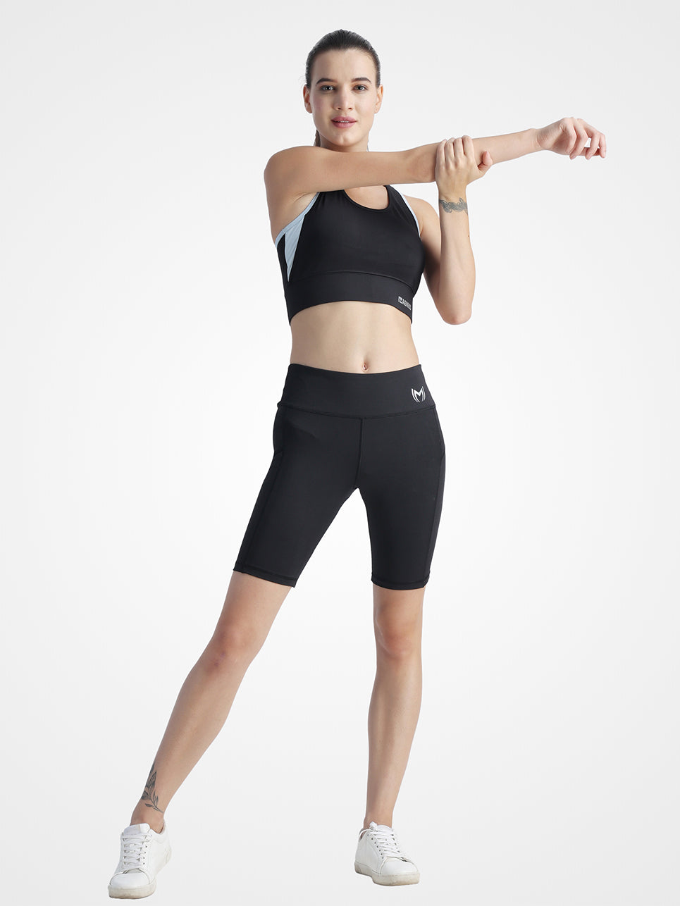 Black Short Co-Ord Set – Flexible, High-Waisted Fit, Sleek Modern Look