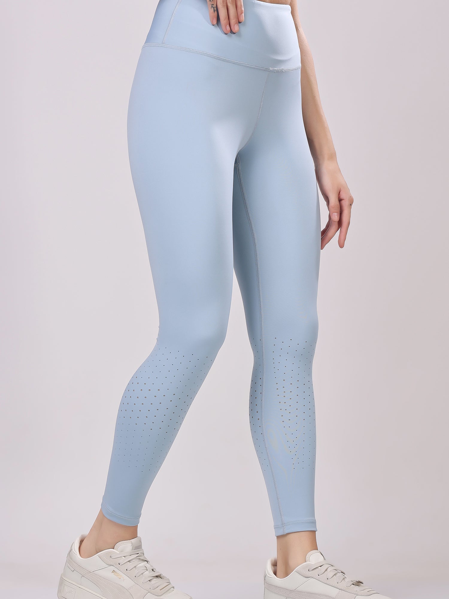 Laser Sapphire Blue Leggings – Rich Shade, Ultra Comfort, Sweat Wicking