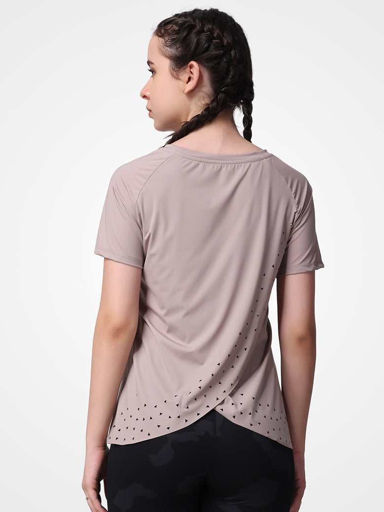 Feather Feel Smokey Taupe Laser Tee