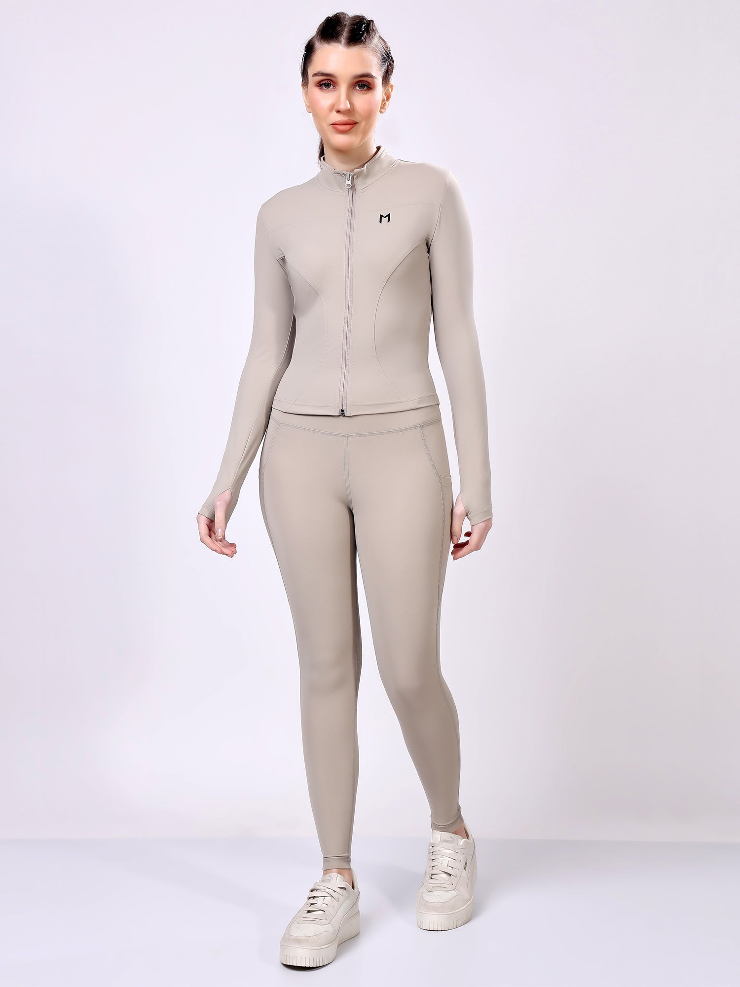 Power Pair Sandstone Co-Ord Set – Stretchable, Modern Fit, Supportive Waistband