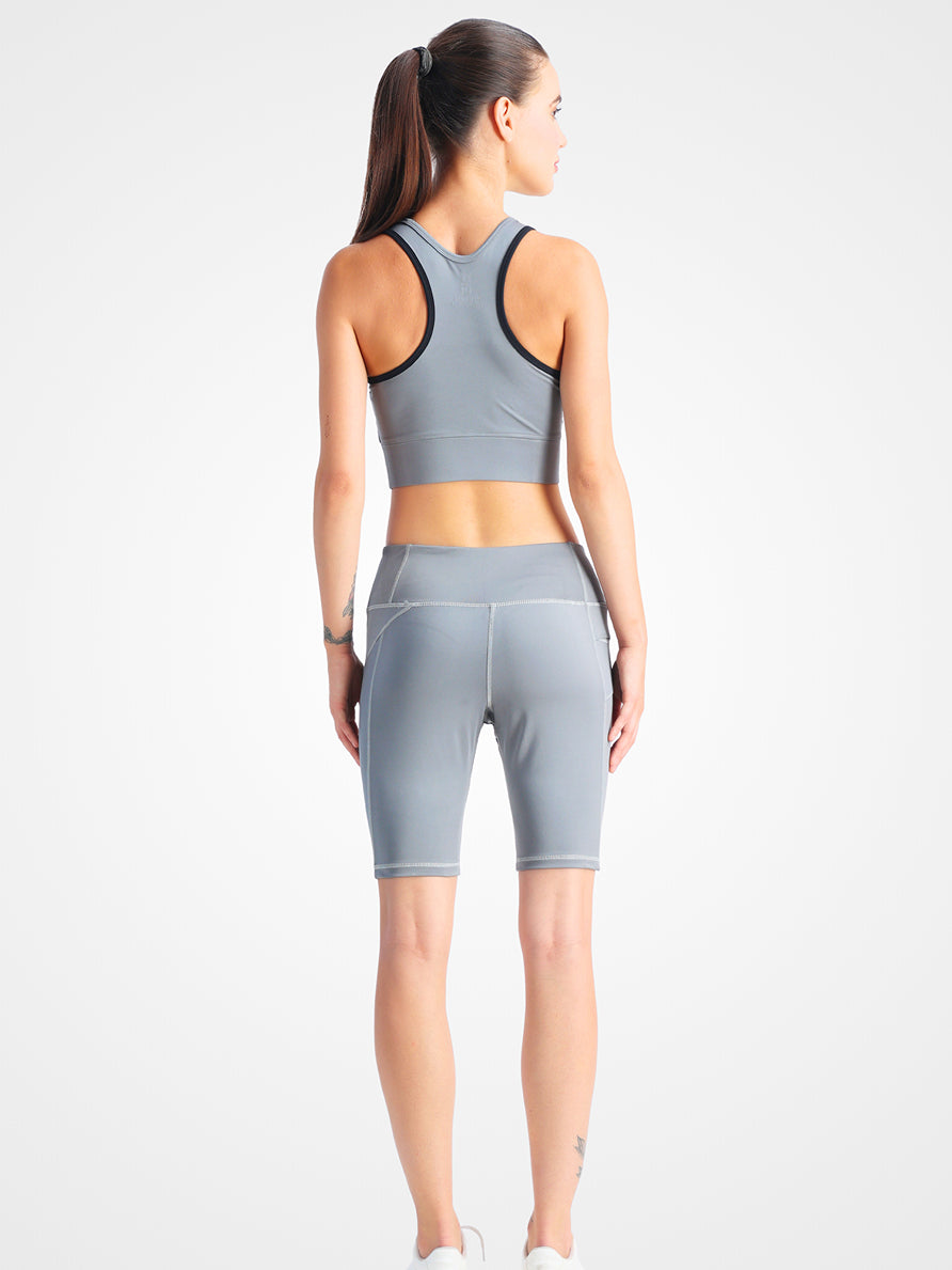 Dark Grey Short Co-Ord Set – Supportive Fit, Elegant Style, Breathable Fabric