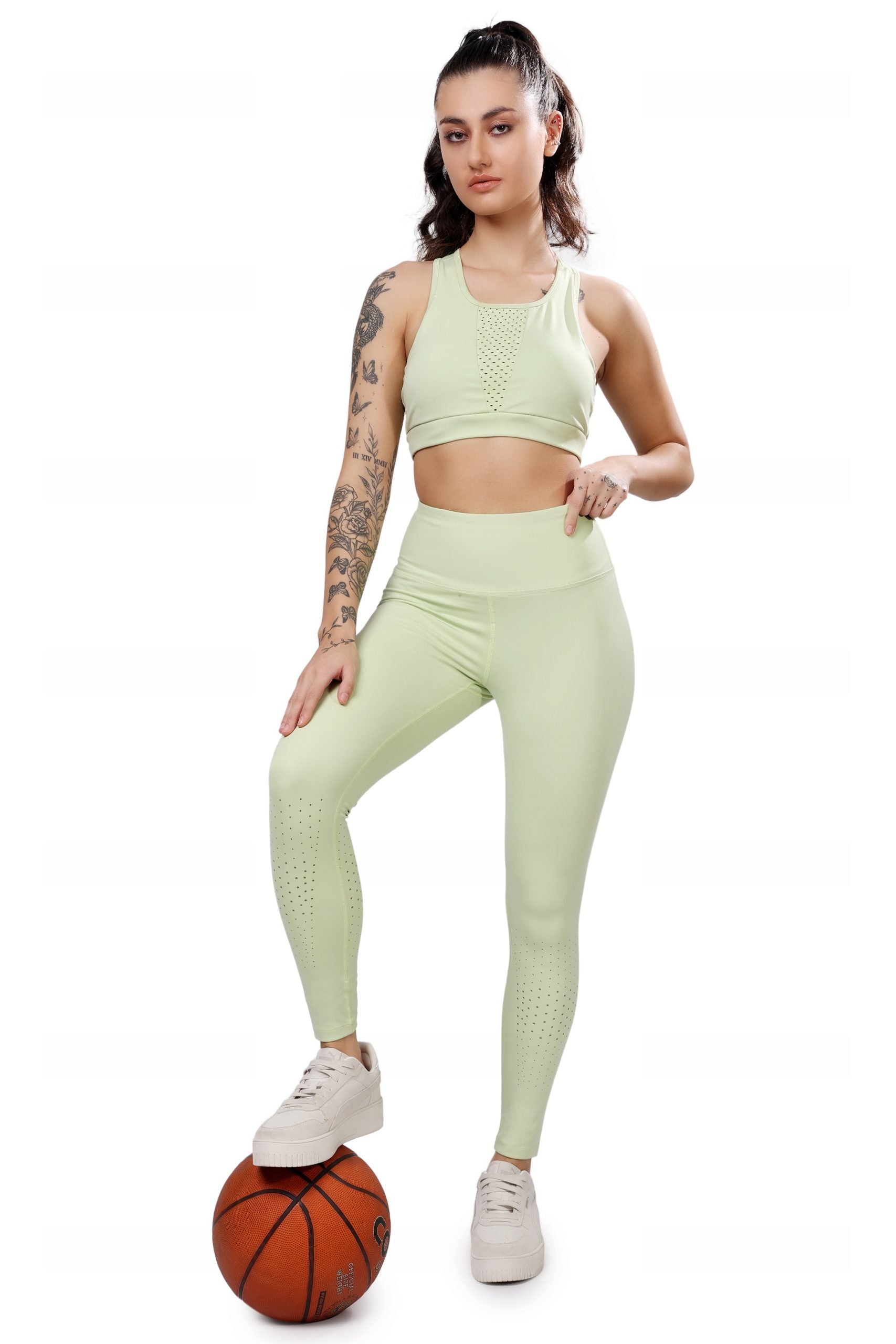 Premium Laser Elaichi Green Sports Bra