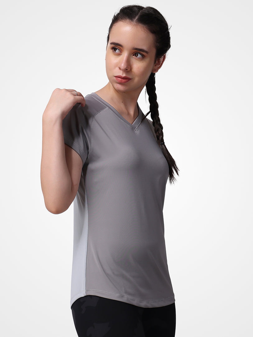 Grey Back Mesh Tee – Lightweight Fabric, Breathable, Relaxed Fit