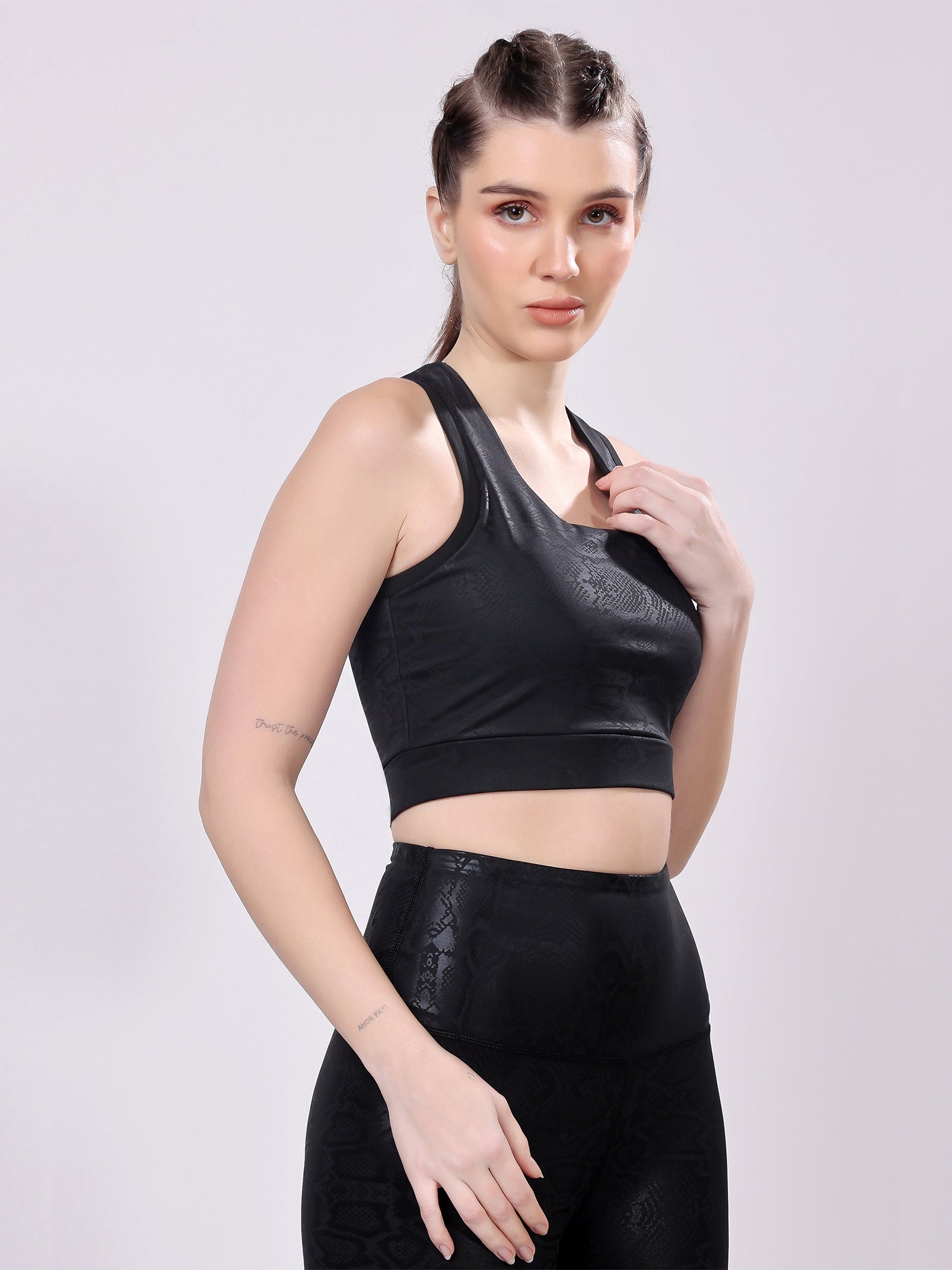 Black Snake Skin Sports Bra
