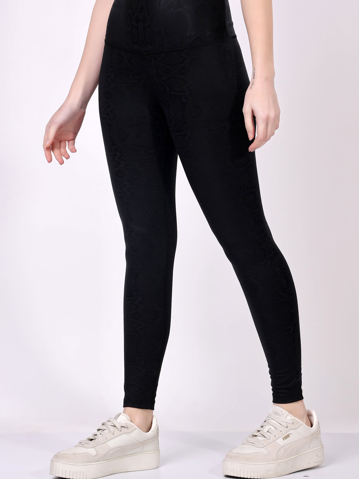 Black Snake Skin Leggings – Stylish Design, Moisture Wicking, Flexible Fit