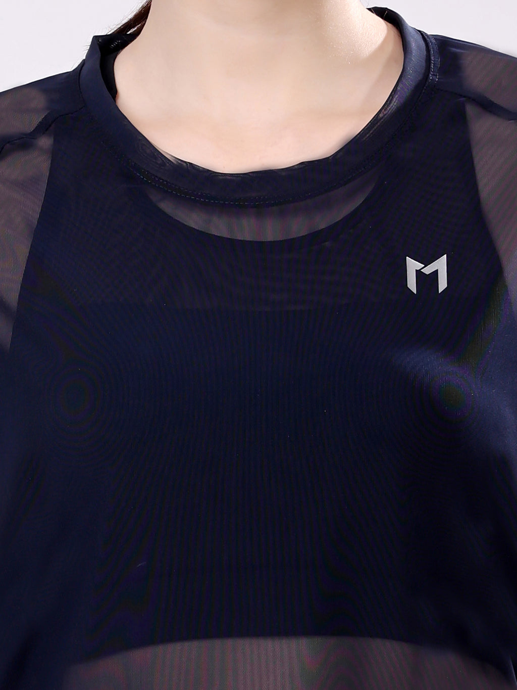 Navy Blue Full Mesh Tee – Flexible Fit, Breathable Mesh, Stylish Comfort