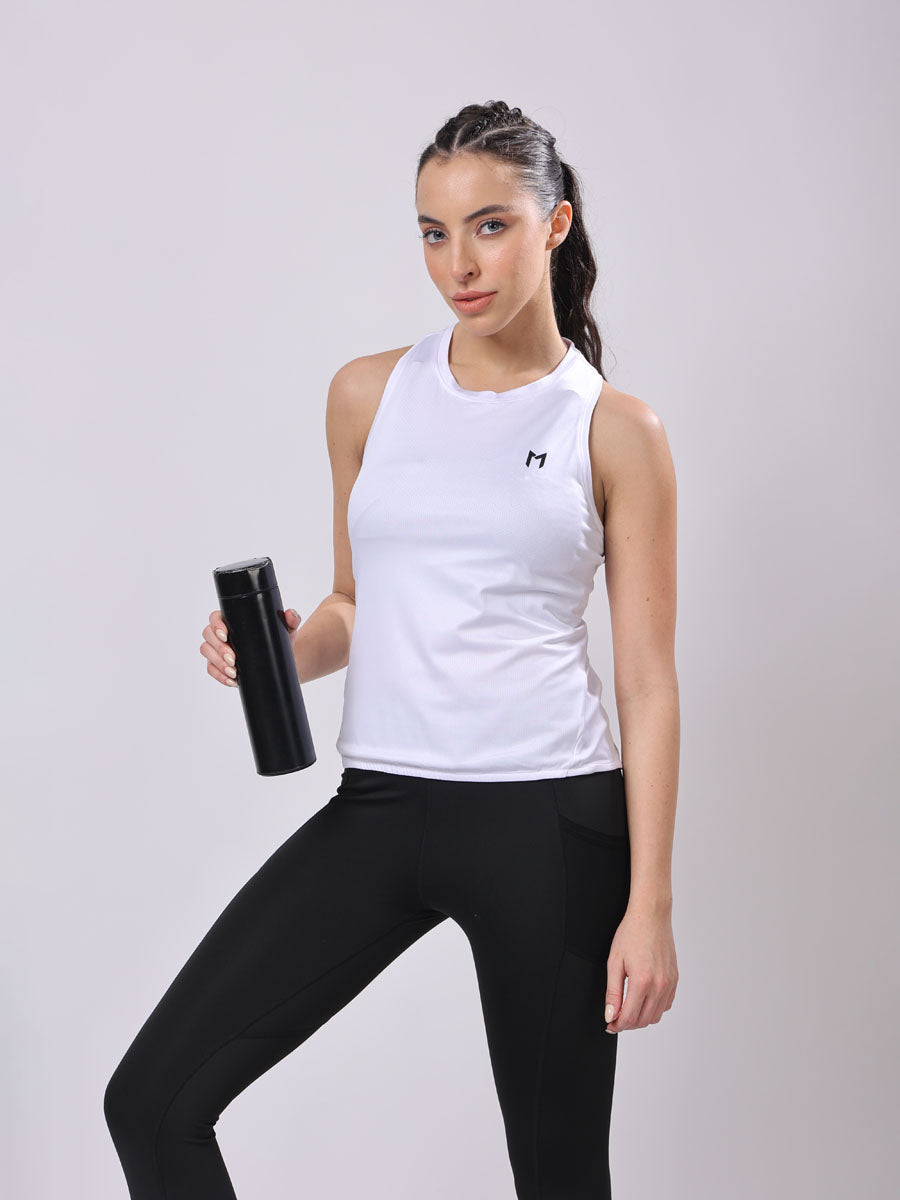 MagPro’s White Modern Tank Top – Gym Ready, Stay Cool, Flexible Fit