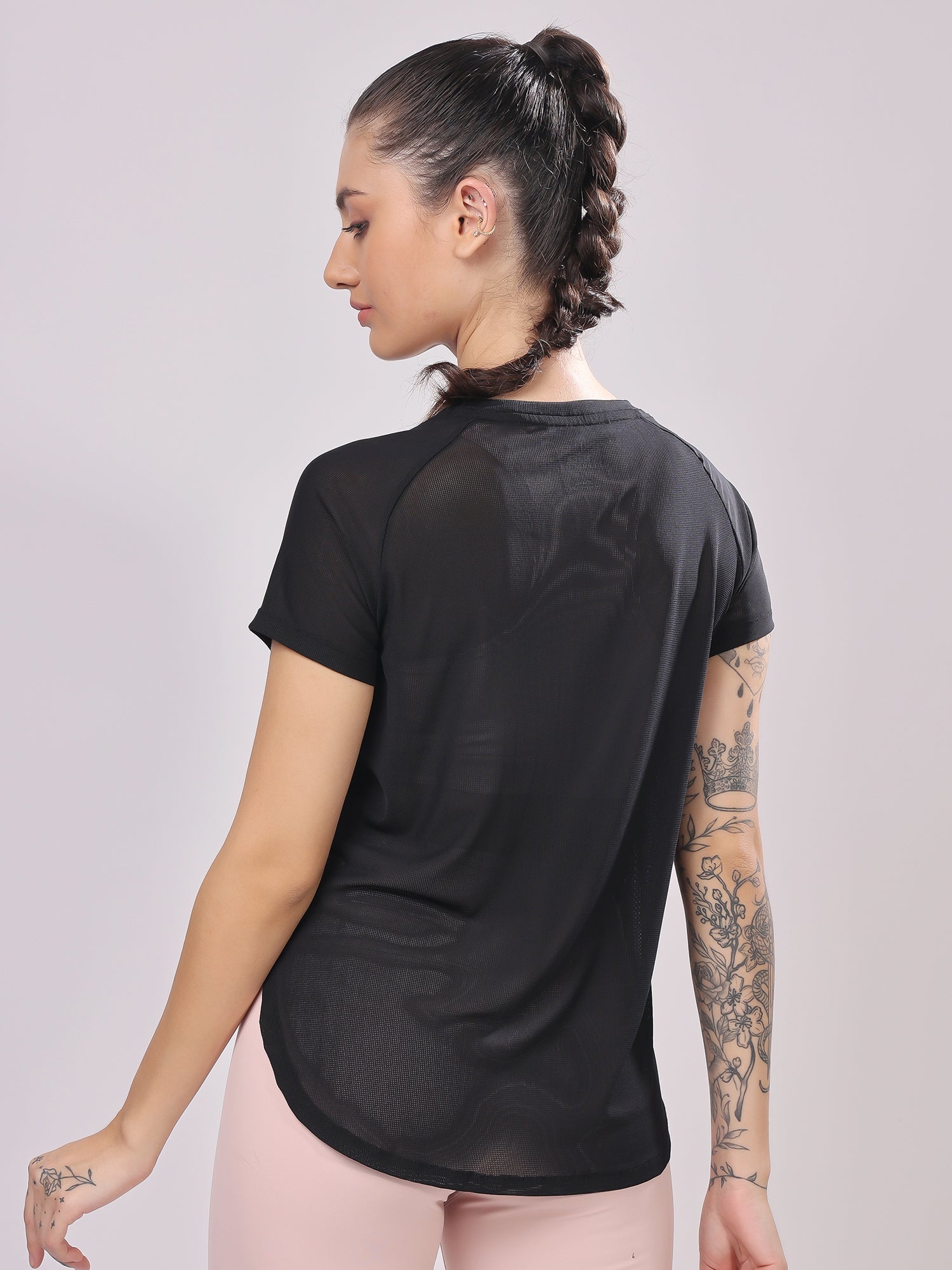 Black Full Mesh Tee – Sleek Design, Full Breathability, Ultimate Comfort