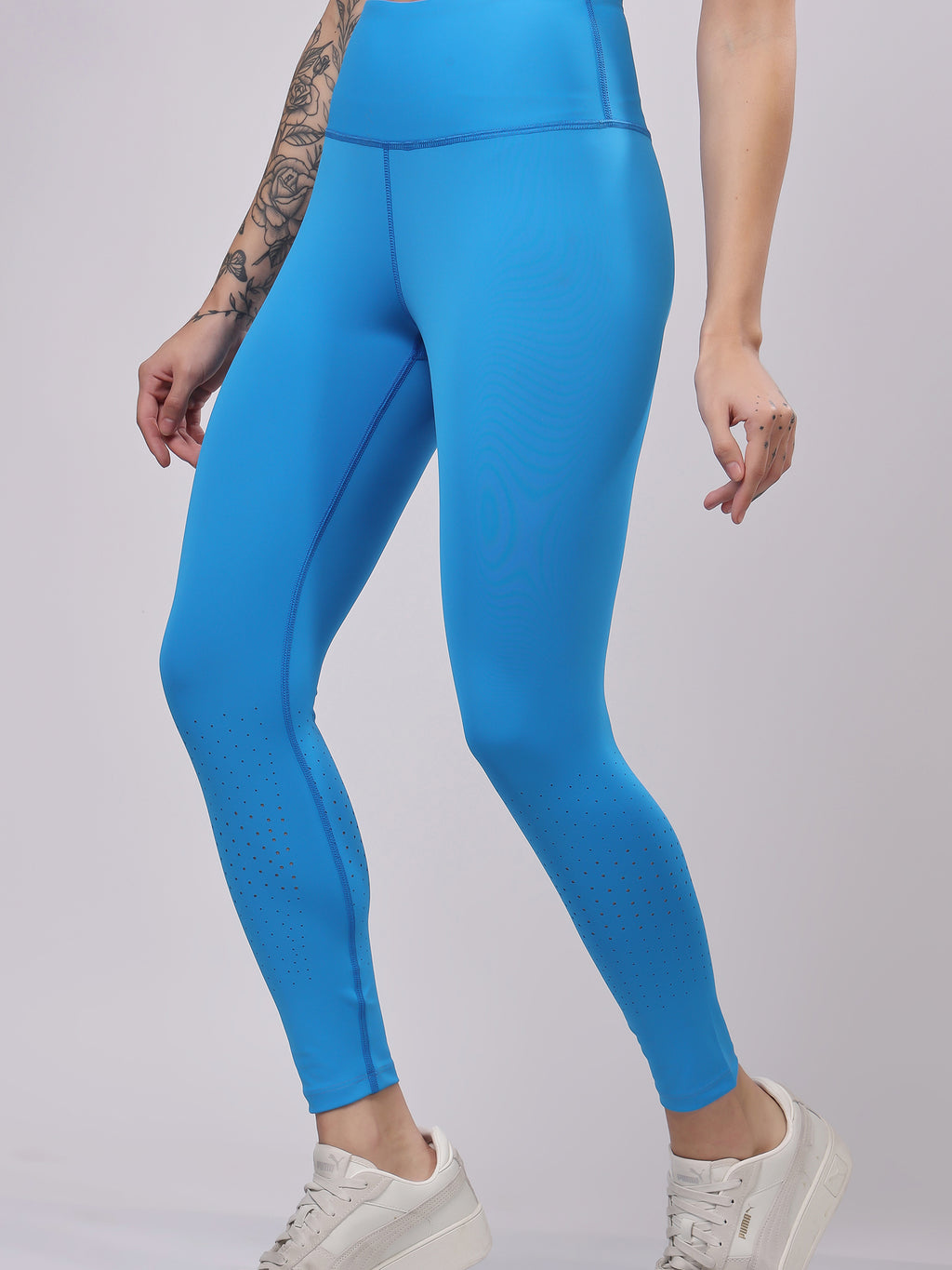 Laser Electric Blue Leggings – Unique Shade, All-Day Comfort, Sweat Wicking
