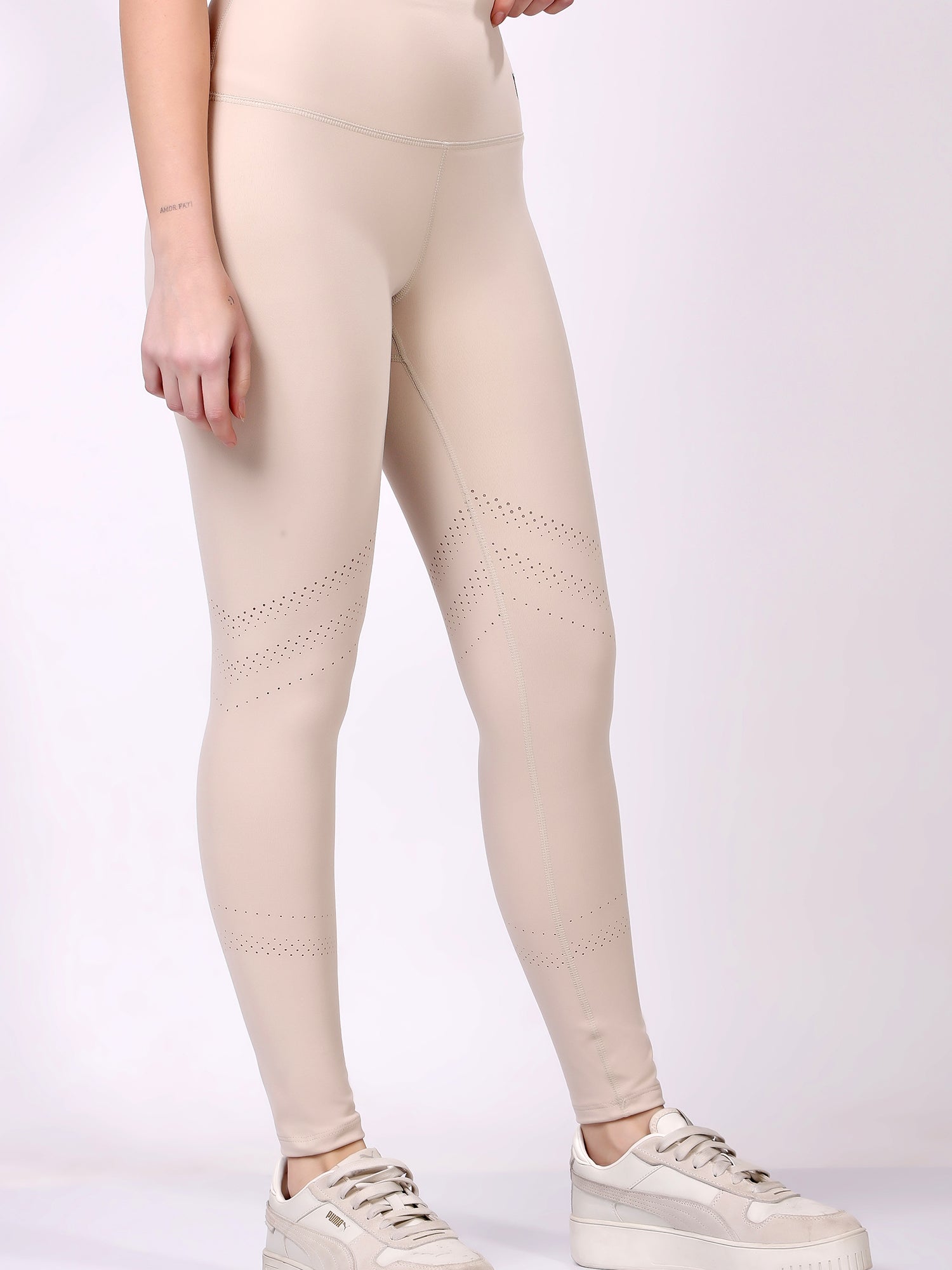 Offwhite Laser Leggings – Sleek Design, All-Day Comfort, Stretchable