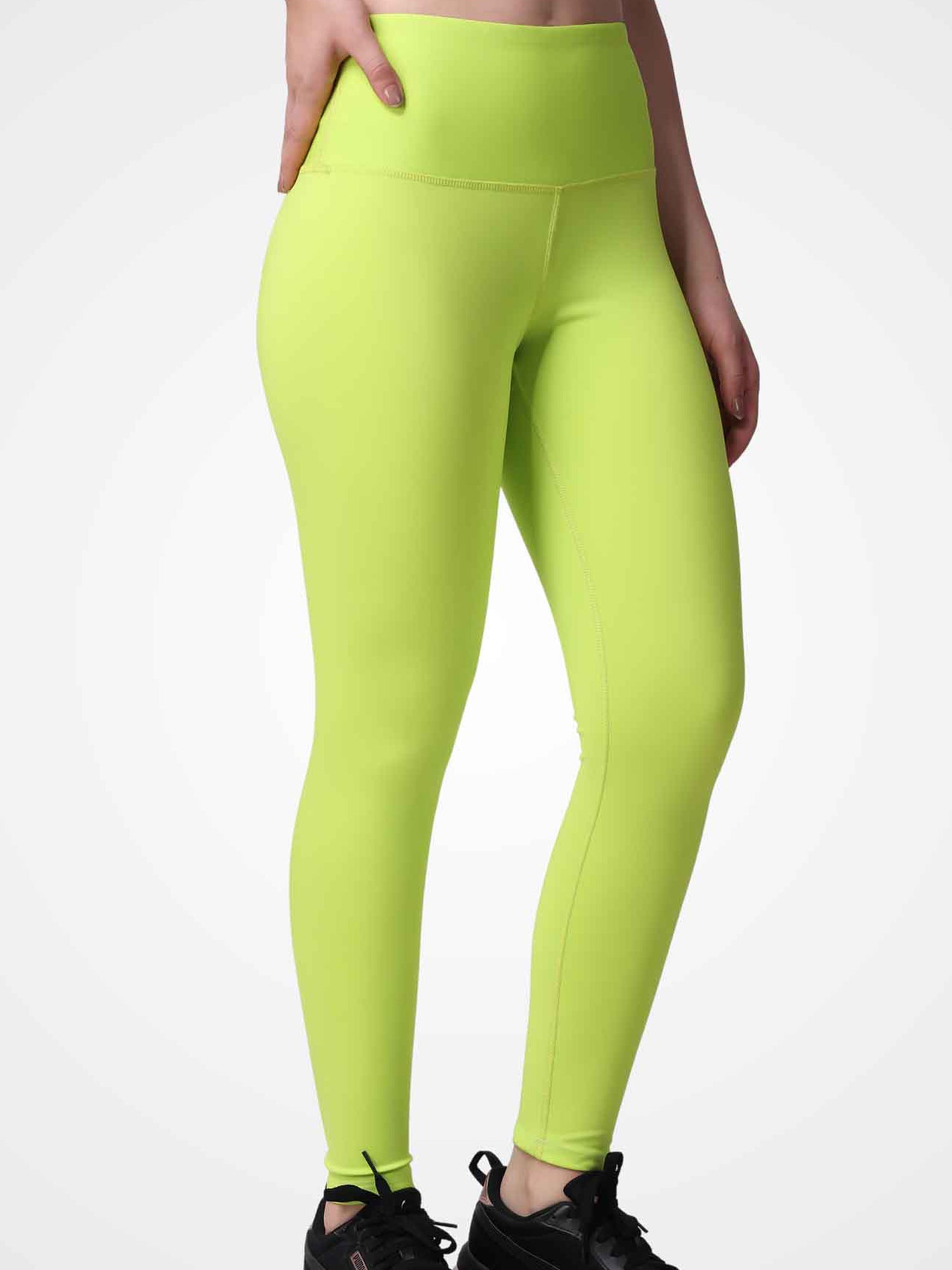 Neon Green Plain Leggings – Super Soft, Sweat Wicking, All-Day Glow