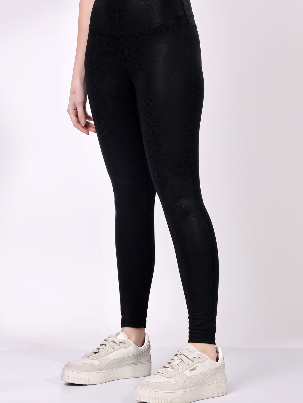 Black Snake Skin Leggings – Stylish Design, Moisture Wicking, Flexible Fit