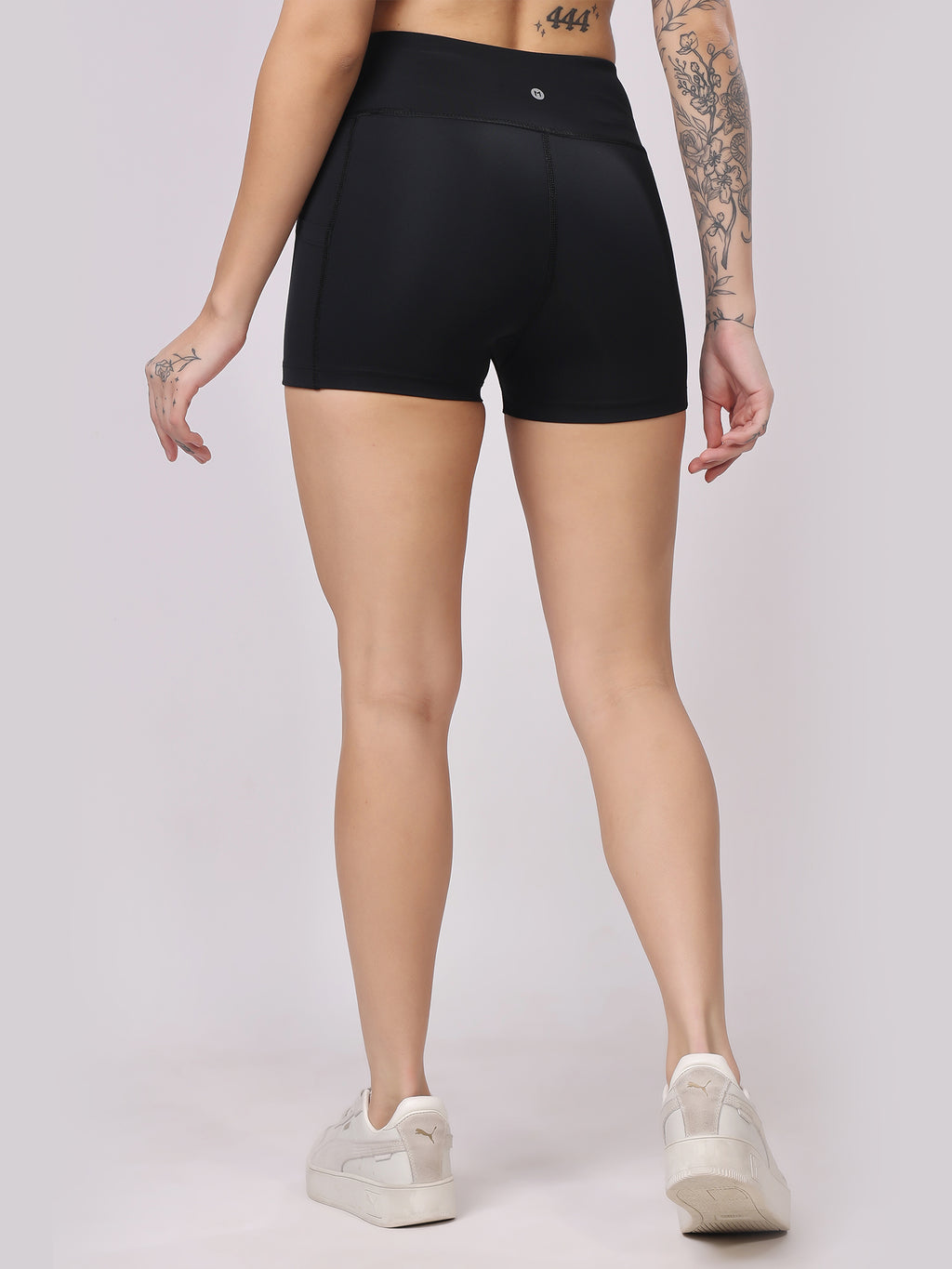 Plain Black Booty Shorts – Classic Fit, High Waisted, Everyday Essential
