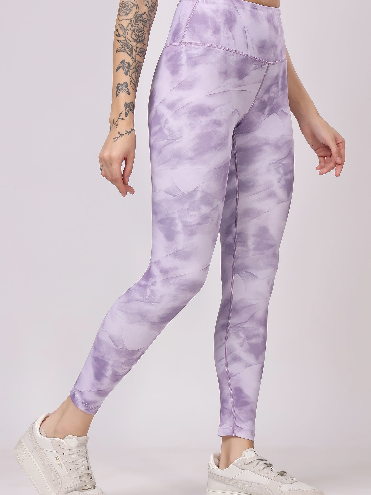 Printed Lavender Leggings – Unique Print, Ultra Soft, High Waist Fit