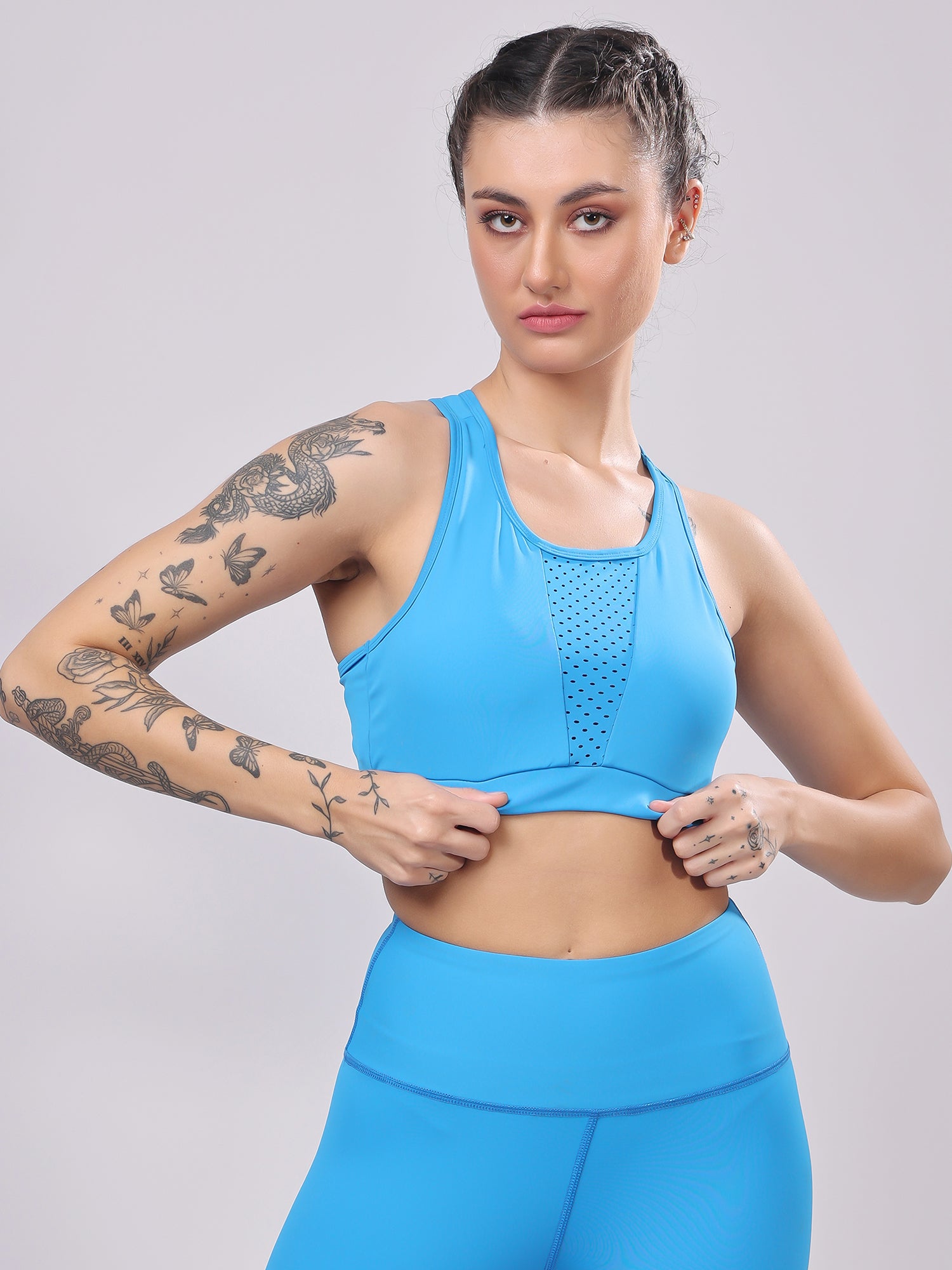 Premium Laser Electric Blue Sports Bra