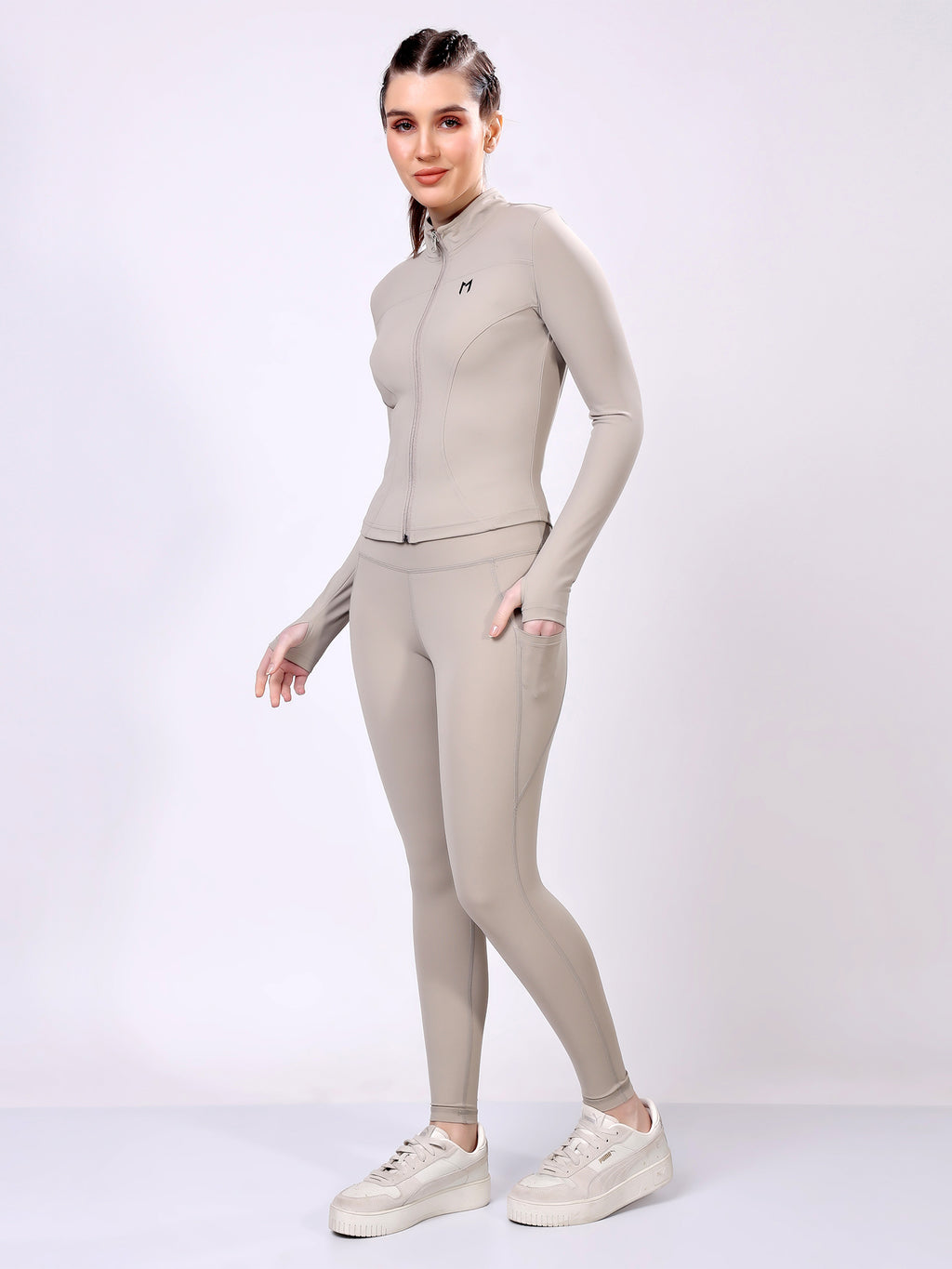 Power Pair Sandstone Co-Ord Set – Stretchable, Modern Fit, Supportive Waistband