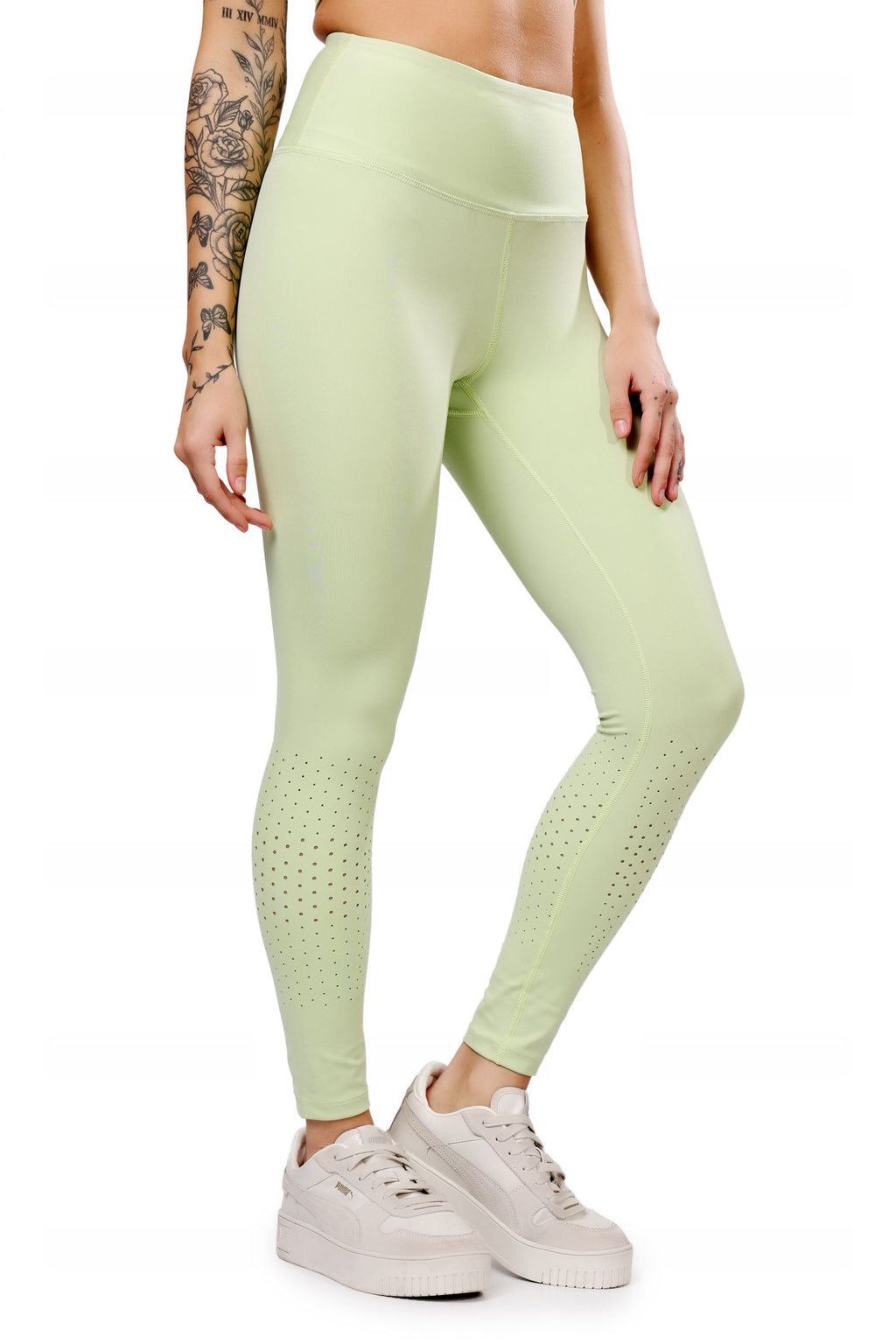 Laser Elaichi Green Leggings – Soft Stretch, Fresh Look, All-Day Comfort