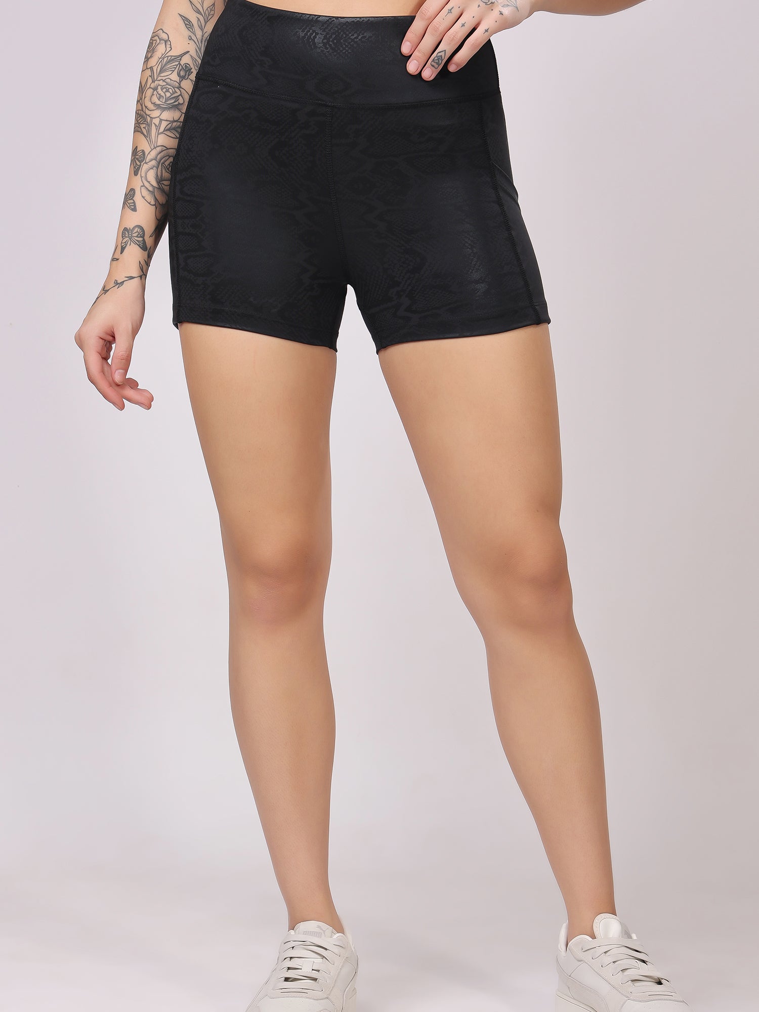 Snake Skin Booty Shorts – Bold Look, Snug Fit, All-Day Comfort