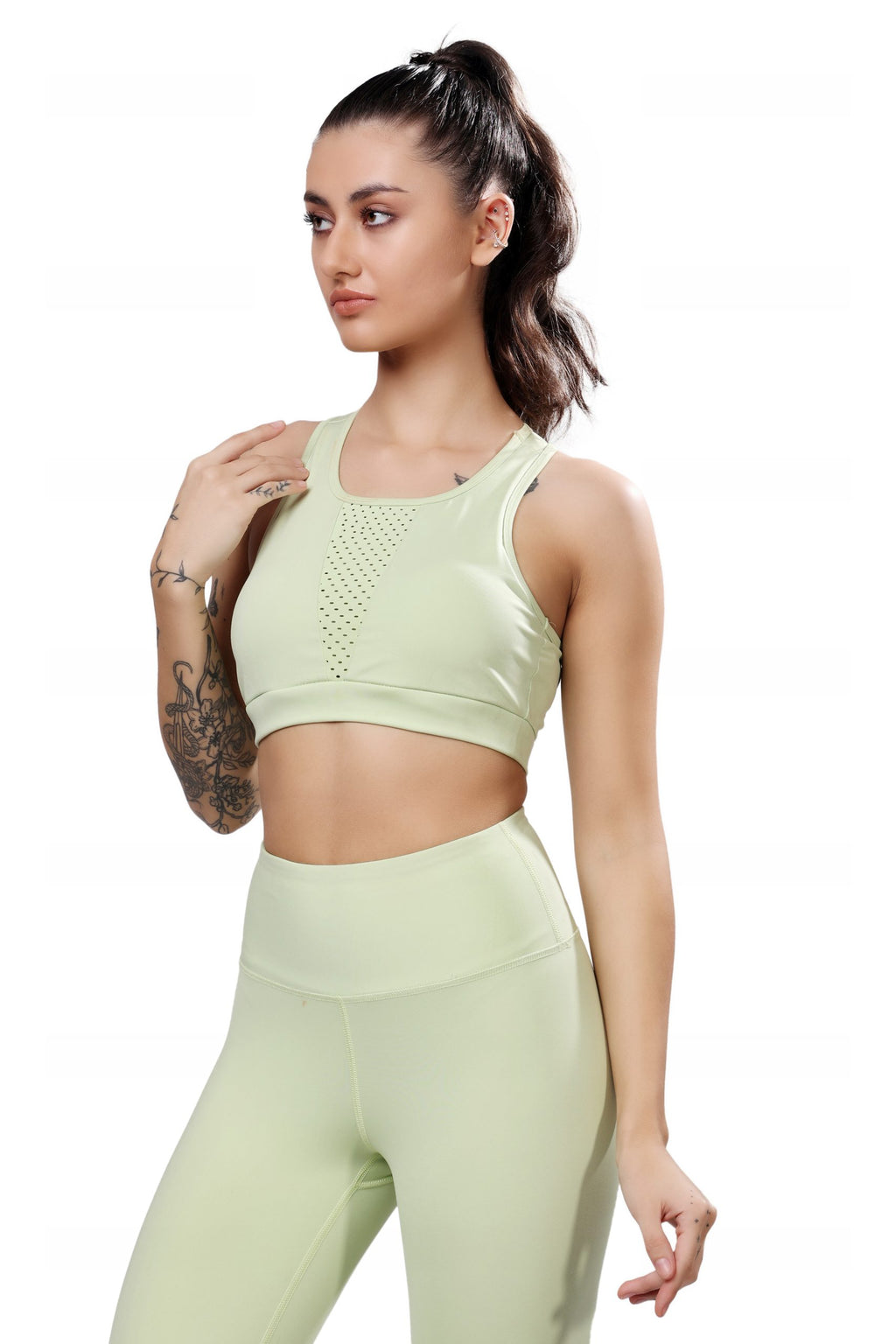 Premium Laser Elaichi Green Sports Bra