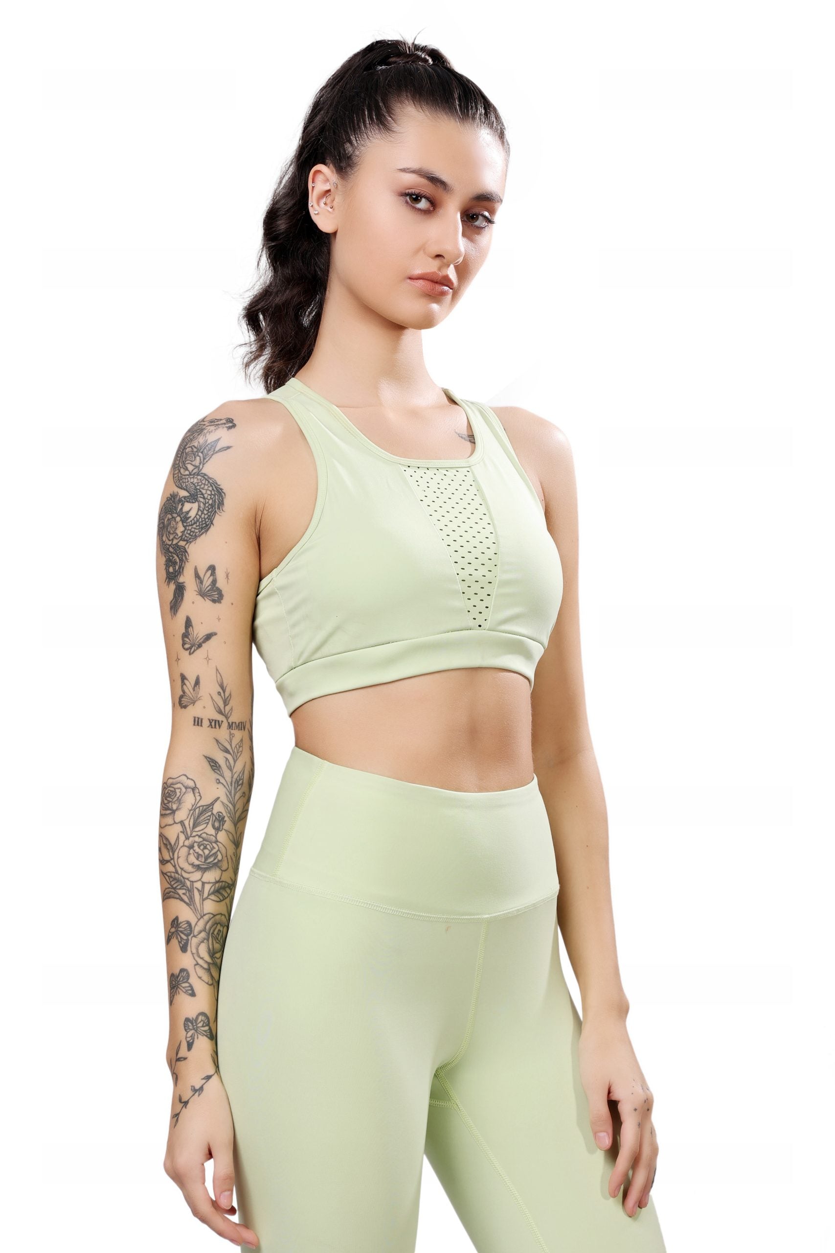 Premium Laser Elaichi Green Sports Bra