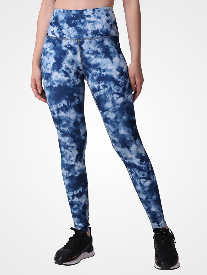Blue Abstract Leggings – Modern Print, Sweat Proof, Prefect Stretch