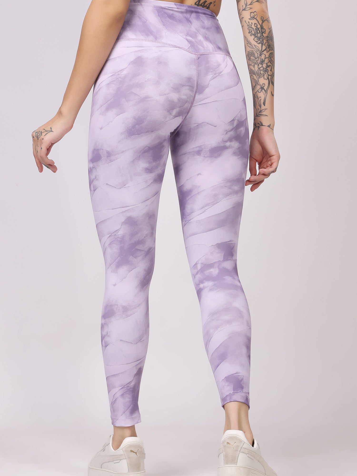 Printed Lavender Leggings – Unique Print, Ultra Soft, High Waist Fit