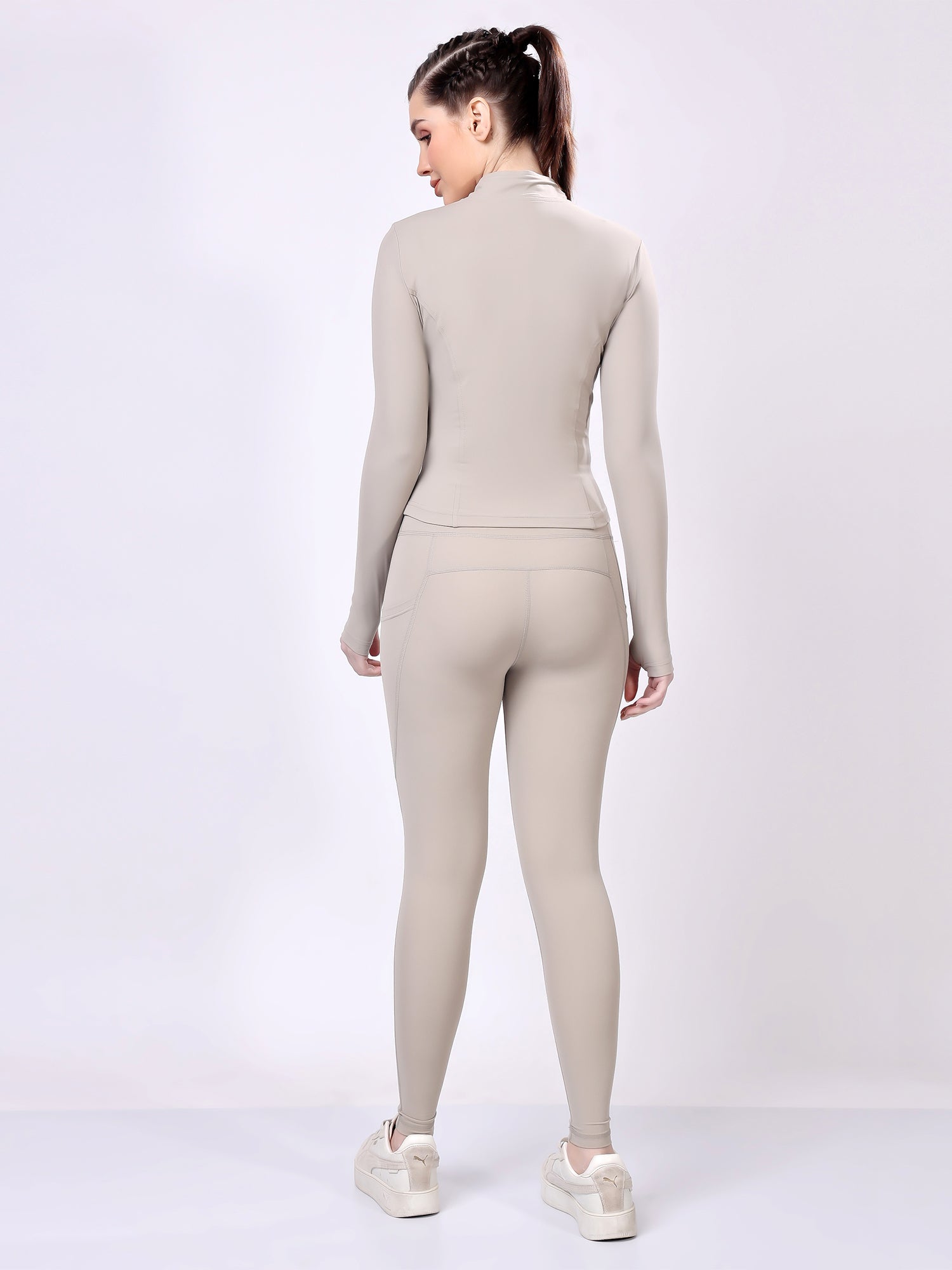 Power Pair Sandstone Co-Ord Set – Stretchable, Modern Fit, Supportive Waistband