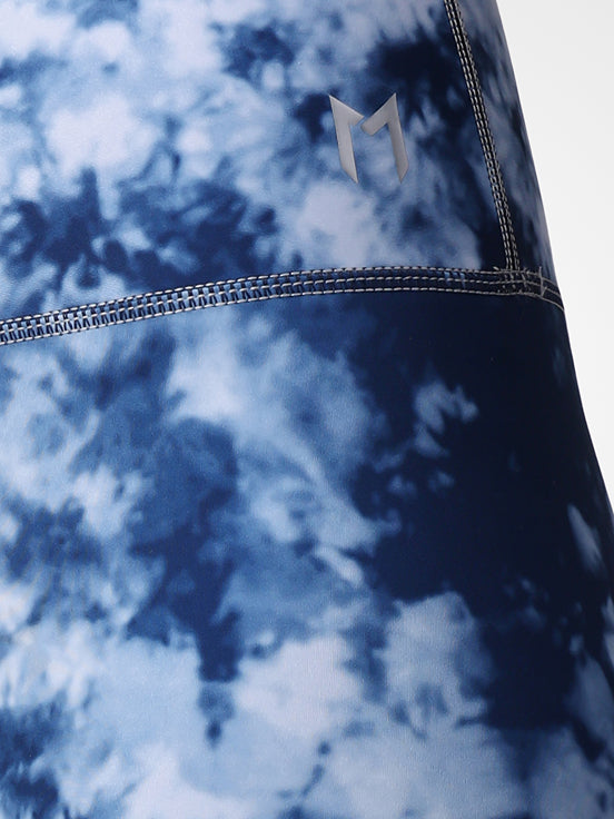 Blue Abstract Leggings – Modern Print, Sweat Proof, Prefect Stretch