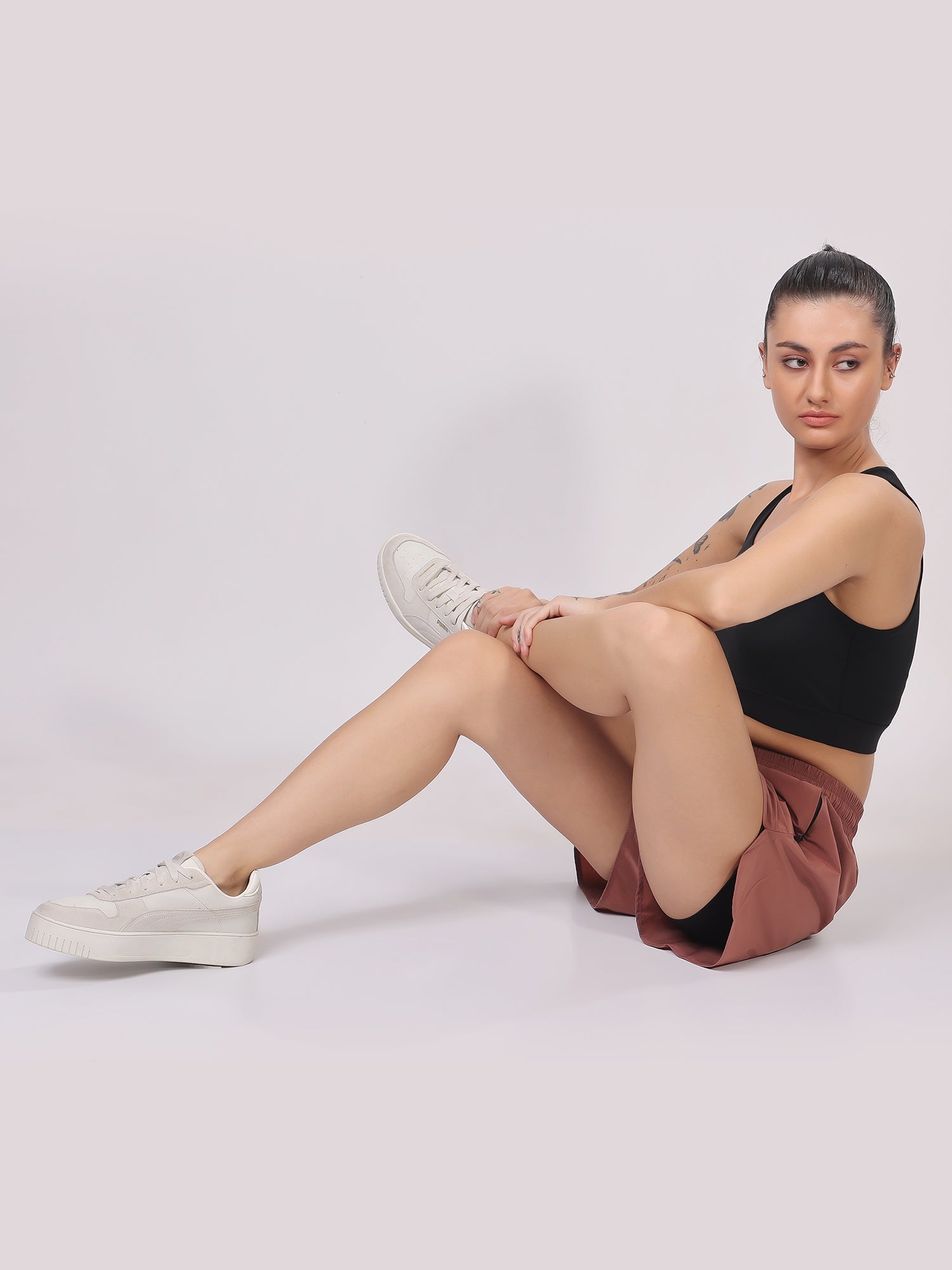 Brick Red Dual Shorts – Durable Fabric, Snug Fit, Bold Look