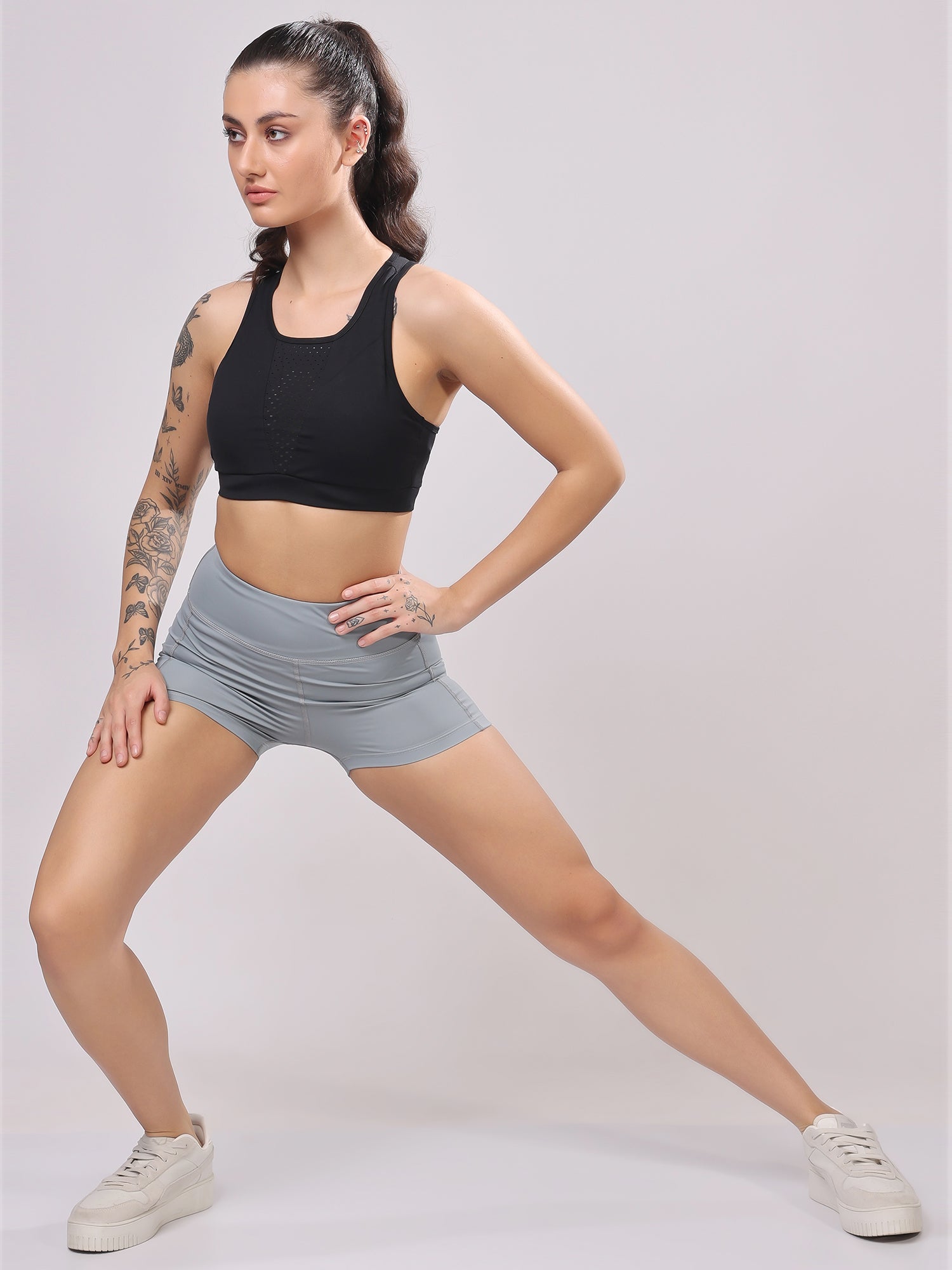 Light Grey Booty Shorts – Minimalist Style, Soft Fabric, All-Day Comfort