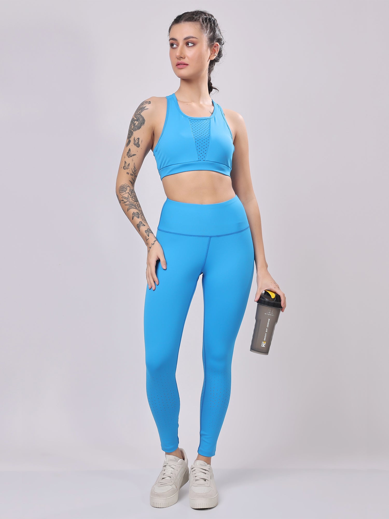 Laser Electric Blue Leggings – Unique Shade, All-Day Comfort, Sweat Wicking