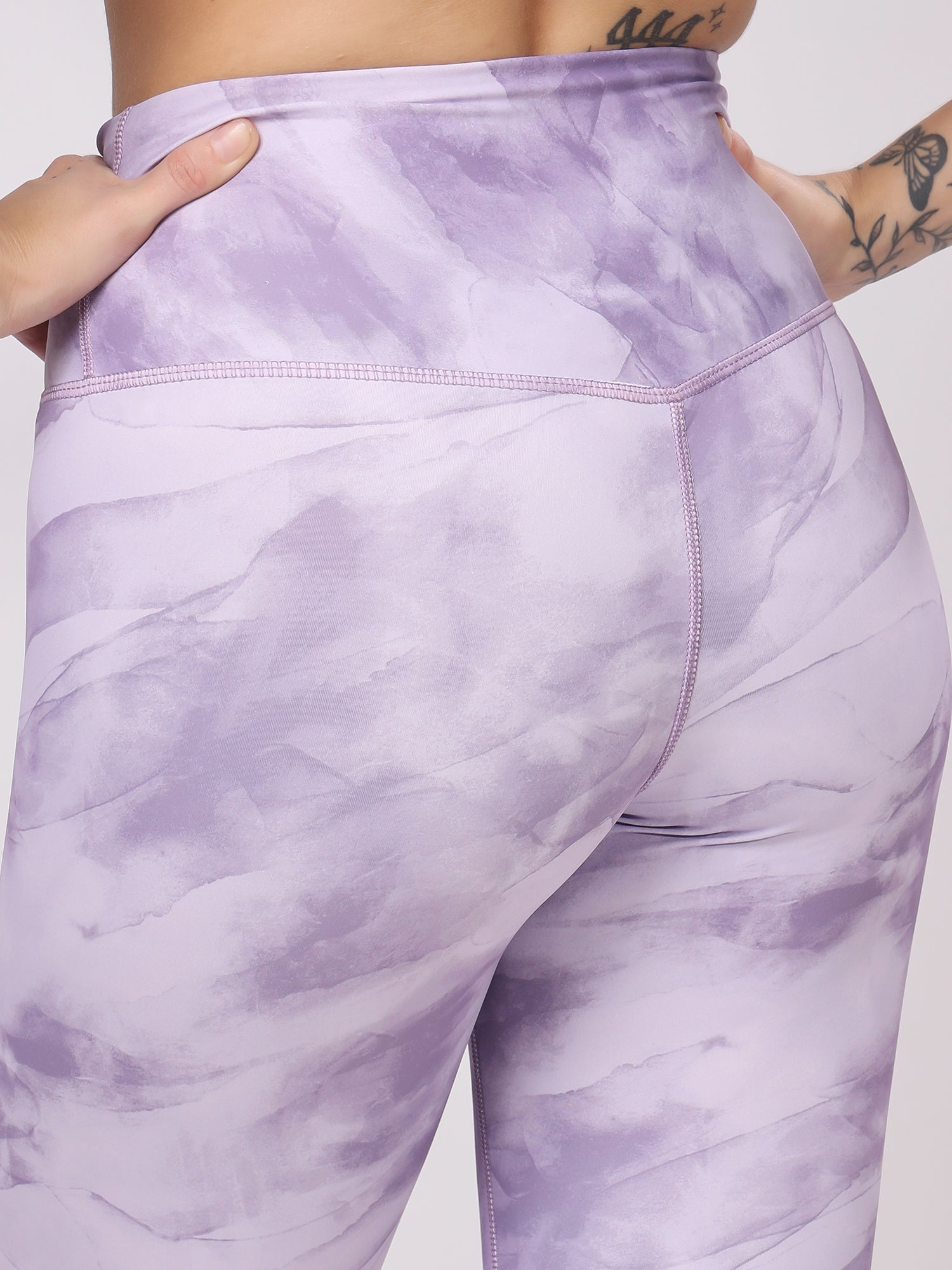 Printed Lavender Leggings – Unique Print, Ultra Soft, High Waist Fit
